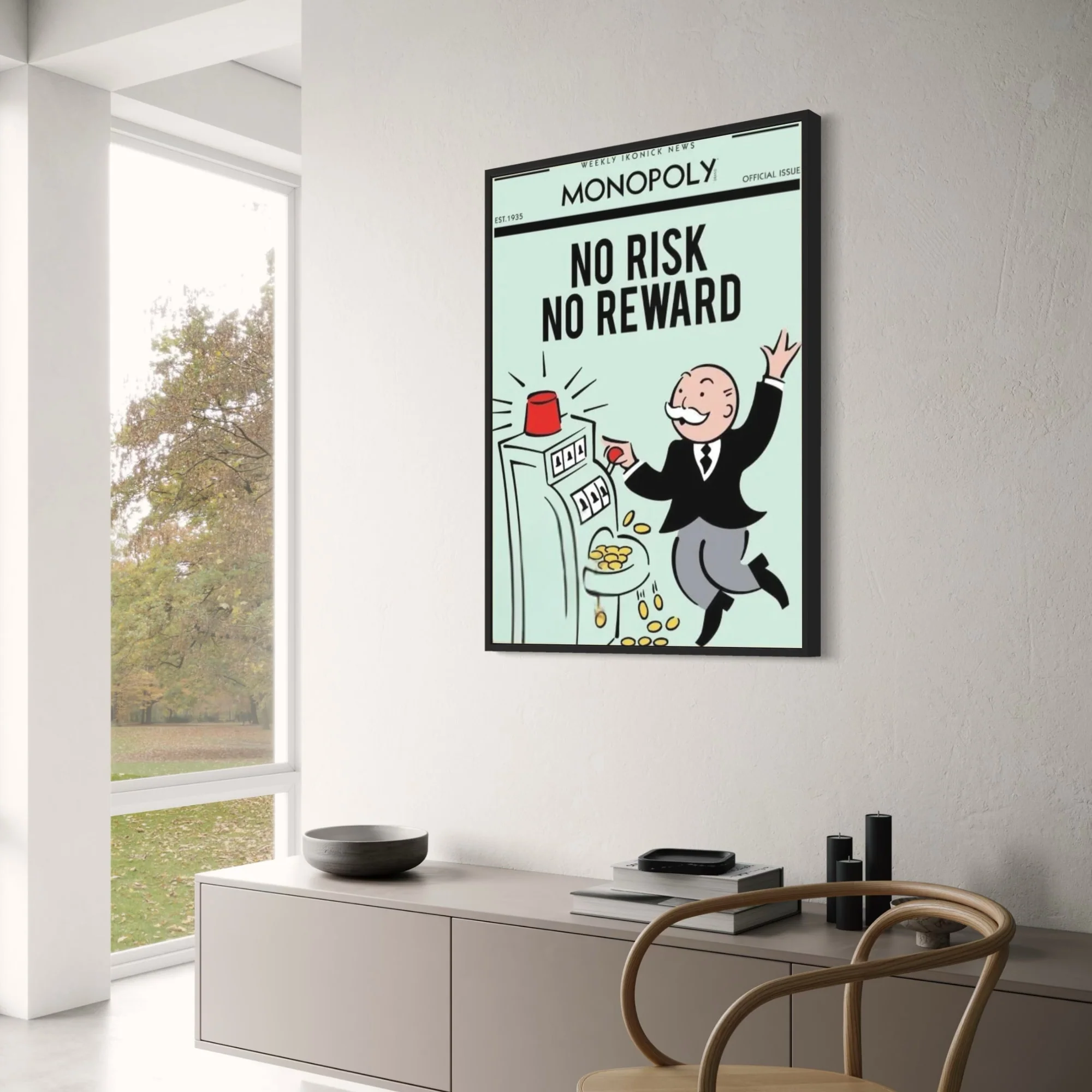 Monopoly Inspiration | No Risk No Reward | Vintage Motivational Art - Image 3