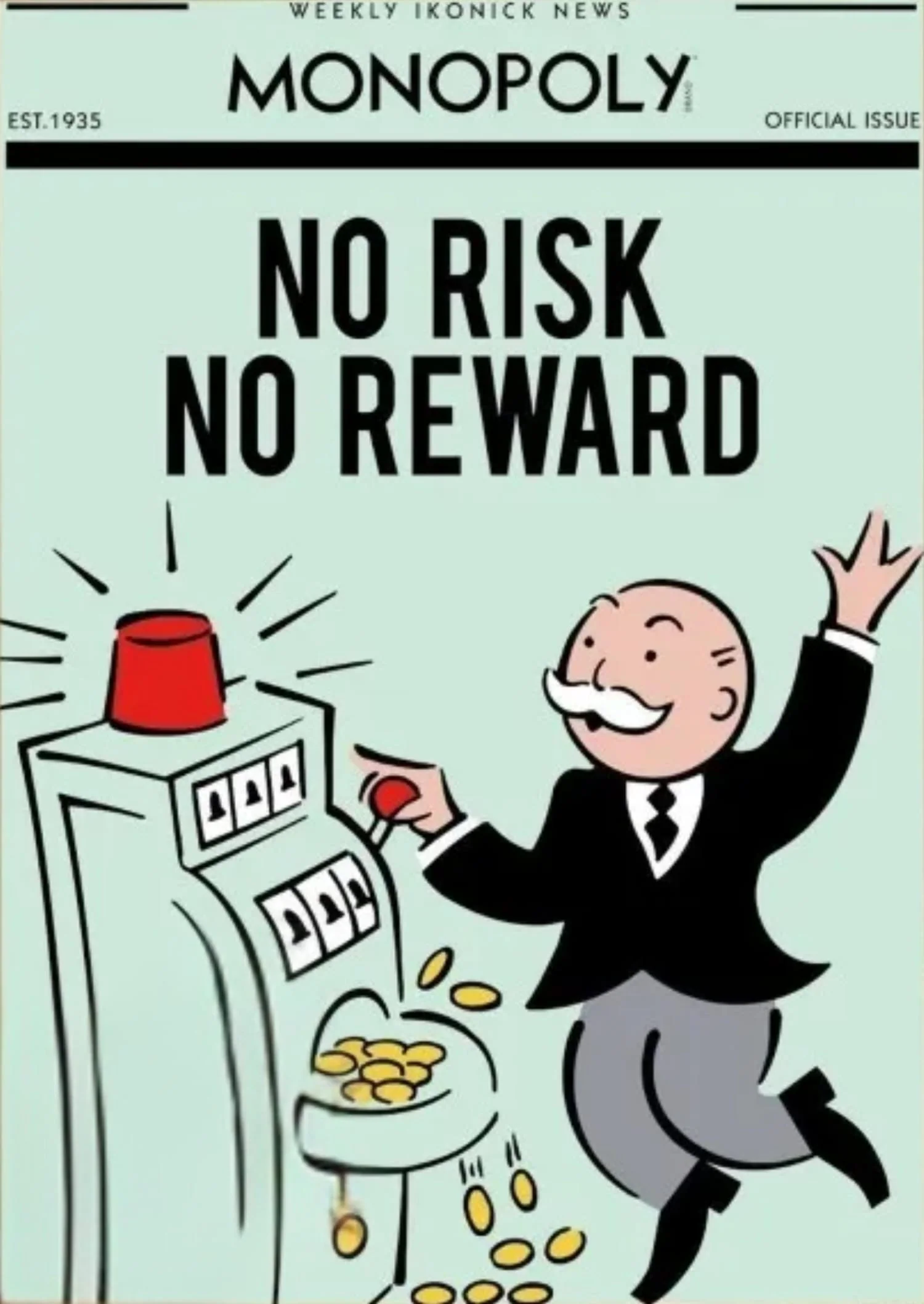 Monopoly Inspiration | No Risk No Reward | Vintage Motivational Art - Image 4