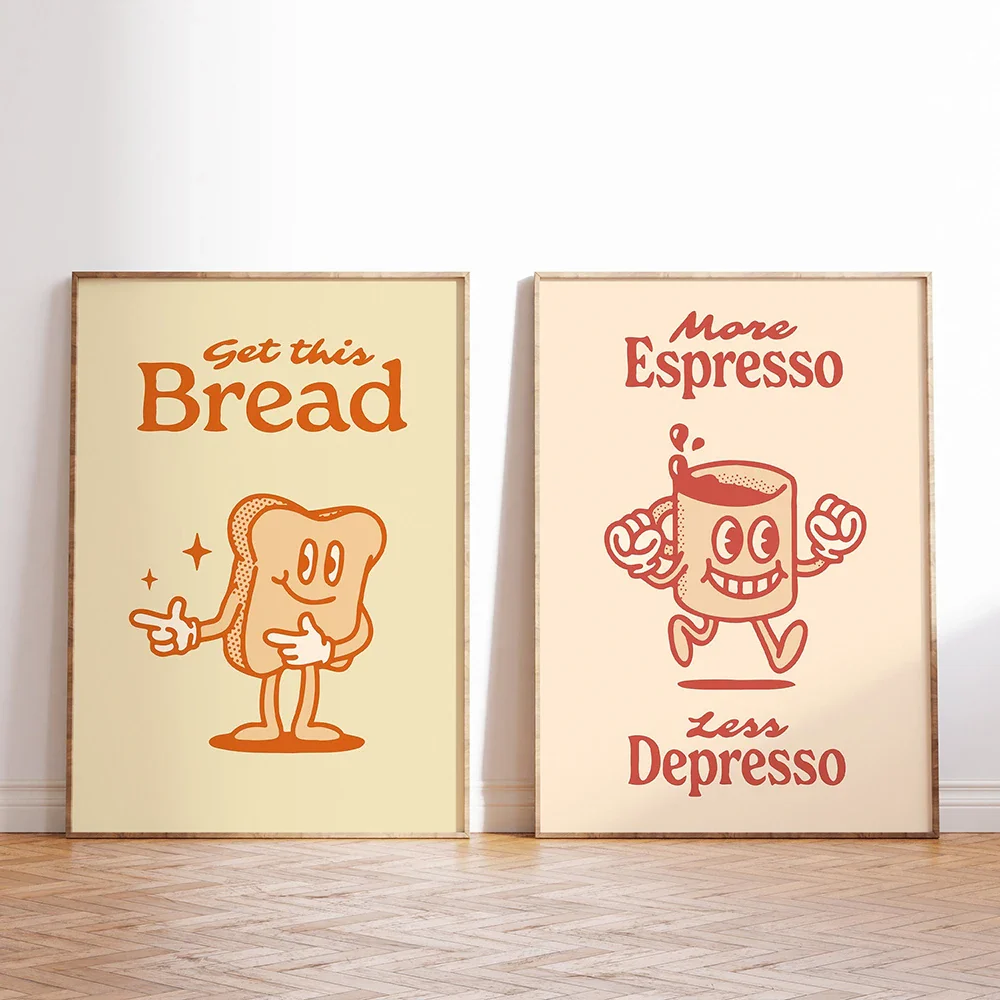Retro Espresso Record Player | Cartoon Canvas Art - Image 3