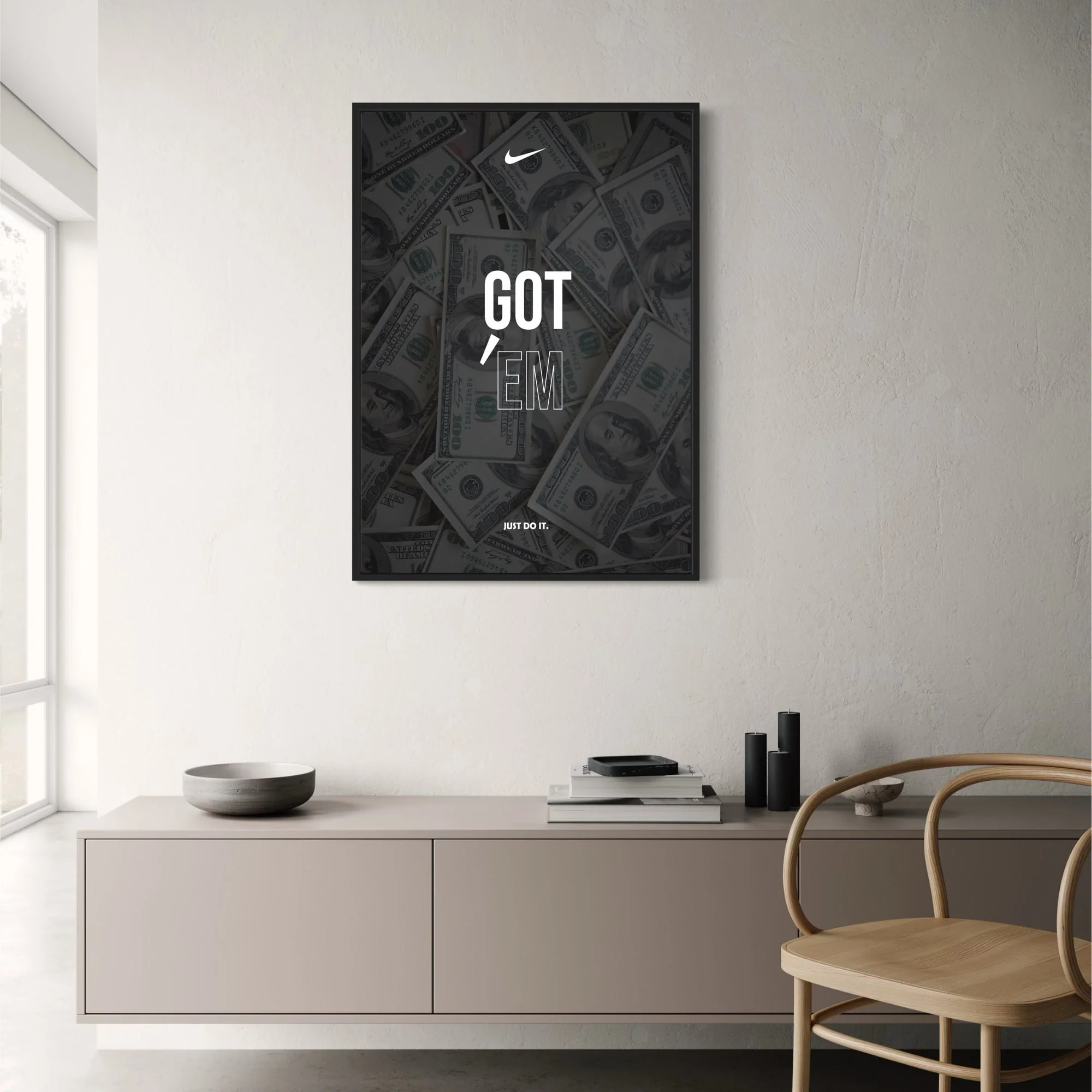 Nike Inspired | Got 'Em on Hundred Dollar Bills | Swoosh & Just Do It - Image 2