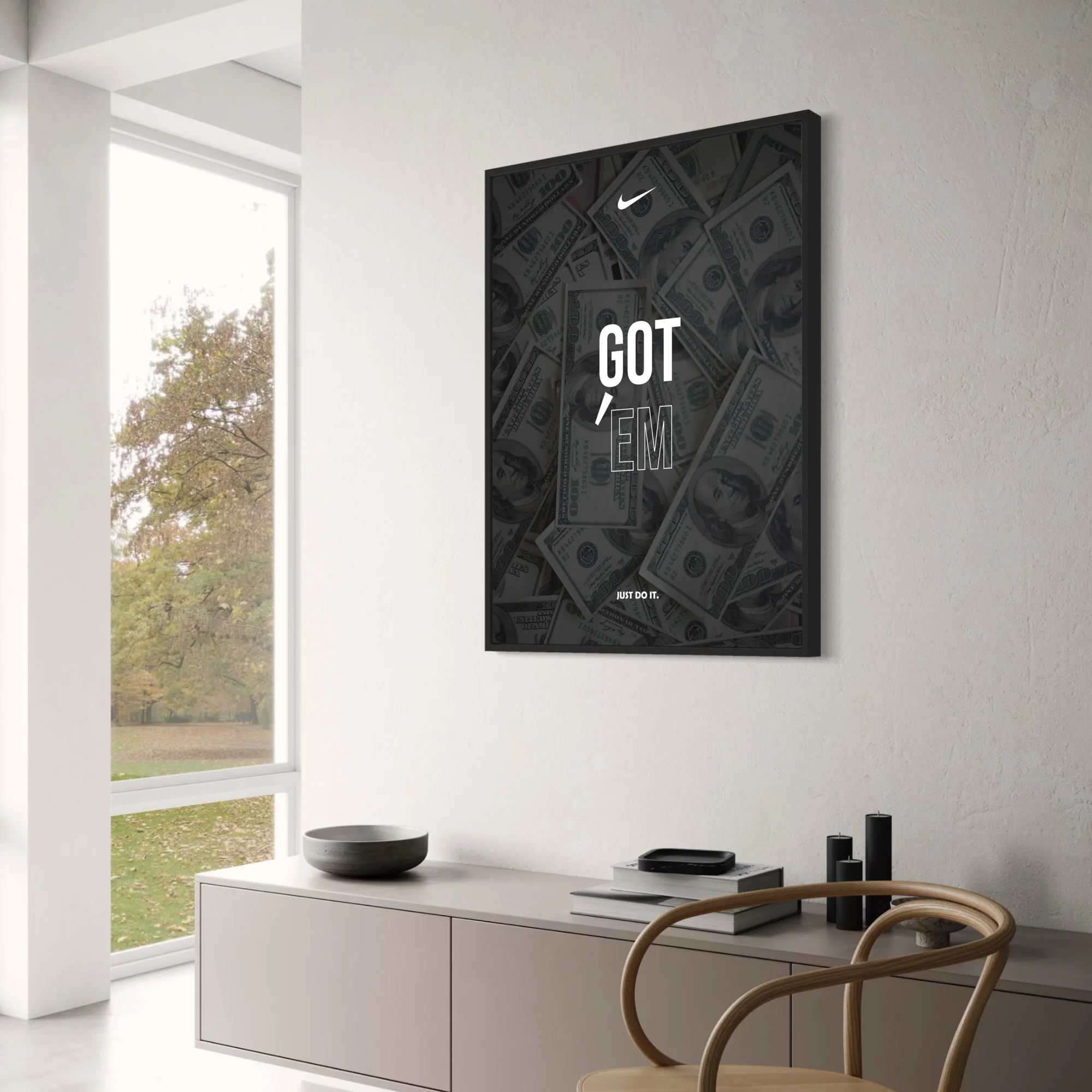 Nike Inspired | Got 'Em on Hundred Dollar Bills | Swoosh & Just Do It - Image 3
