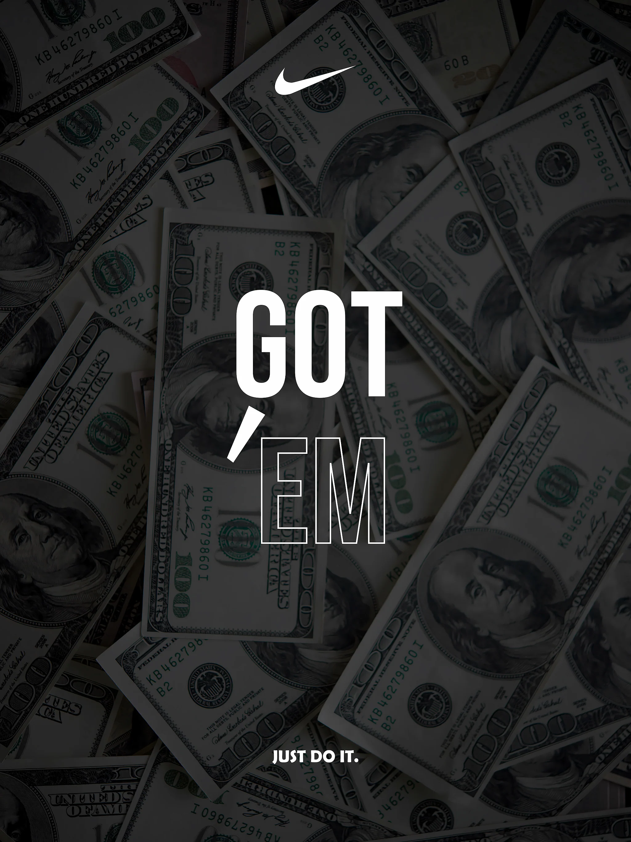 Nike Inspired | Got 'Em on Hundred Dollar Bills | Swoosh & Just Do It - Image 4