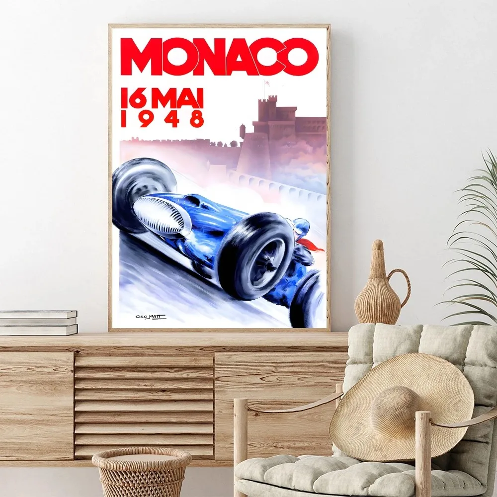 Monaco 1940 | Vintage Racing Art | Classic Car Decor