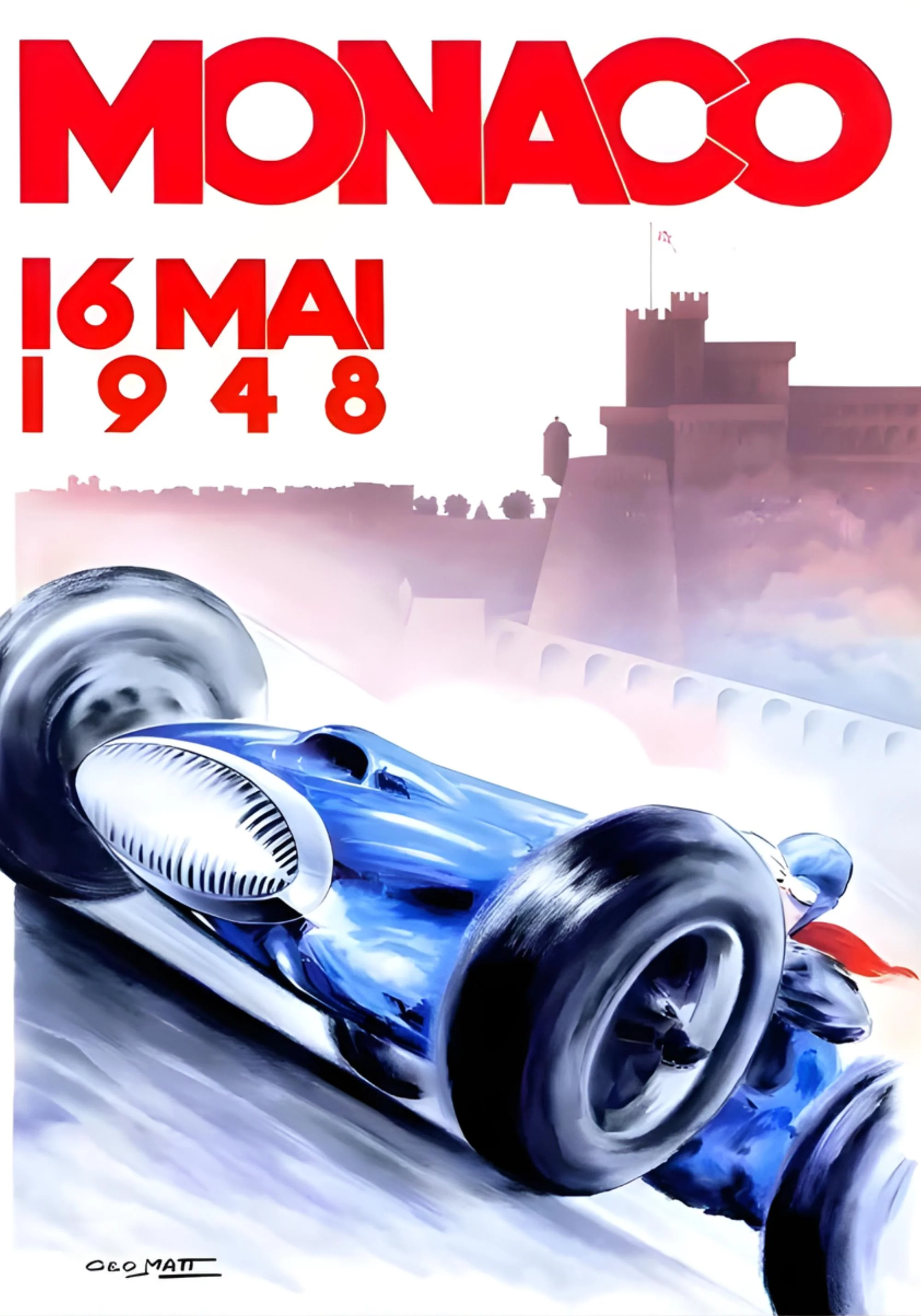Monaco 1940 | Vintage Racing Art | Classic Car Decor - Image 2