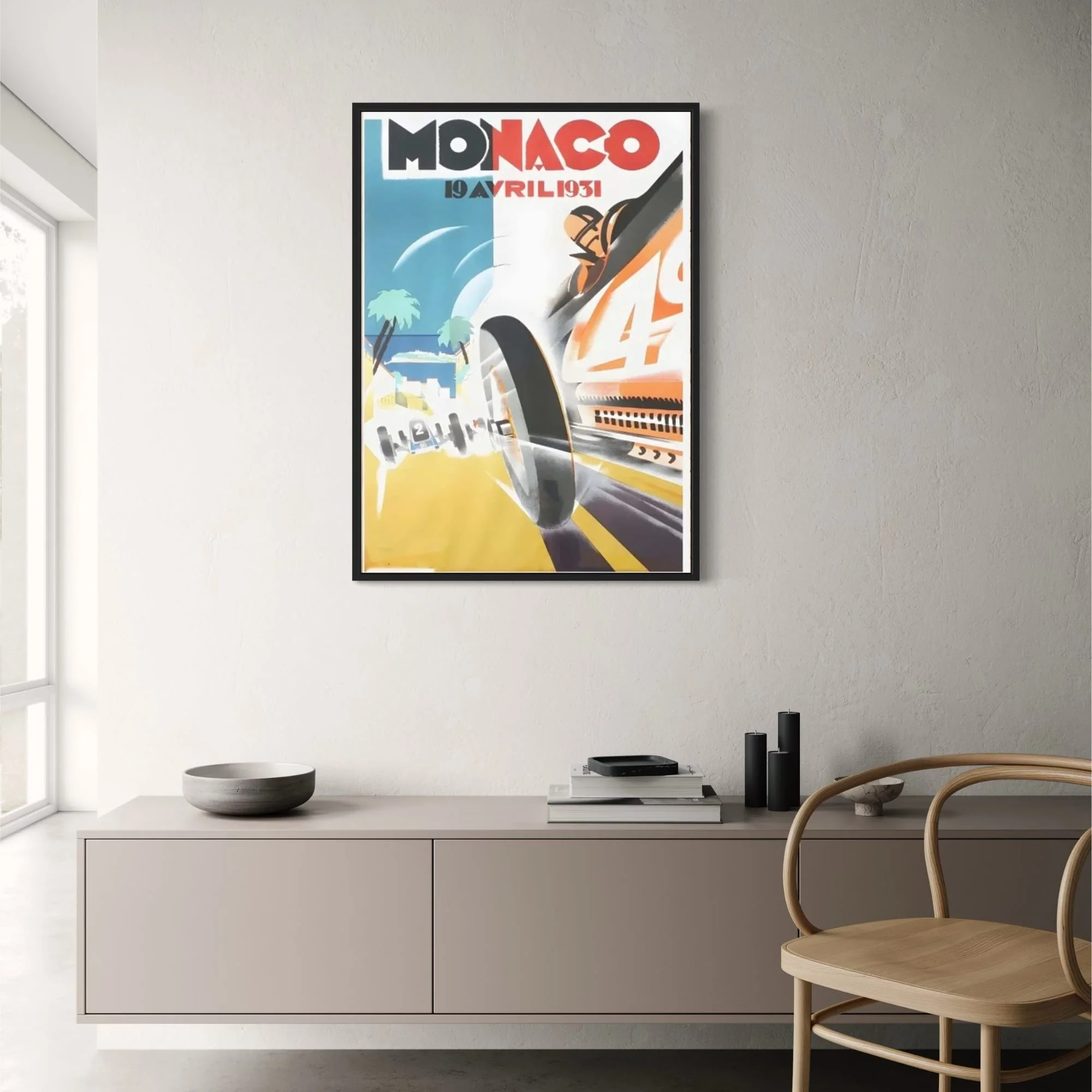 Vintage 1931 Monaco Grand Prix | Classic Race Car Art - Image 2