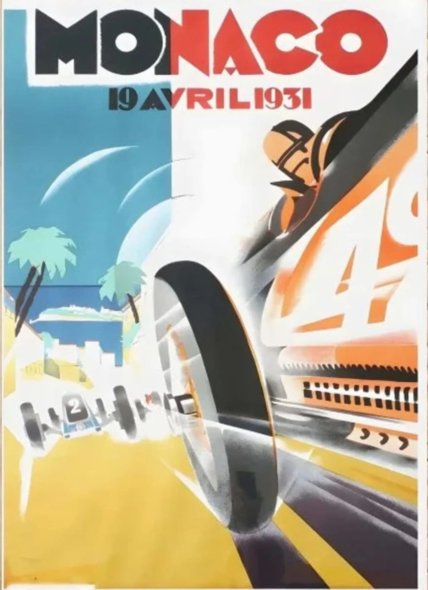 Vintage 1931 Monaco Grand Prix | Classic Race Car Art - Image 4