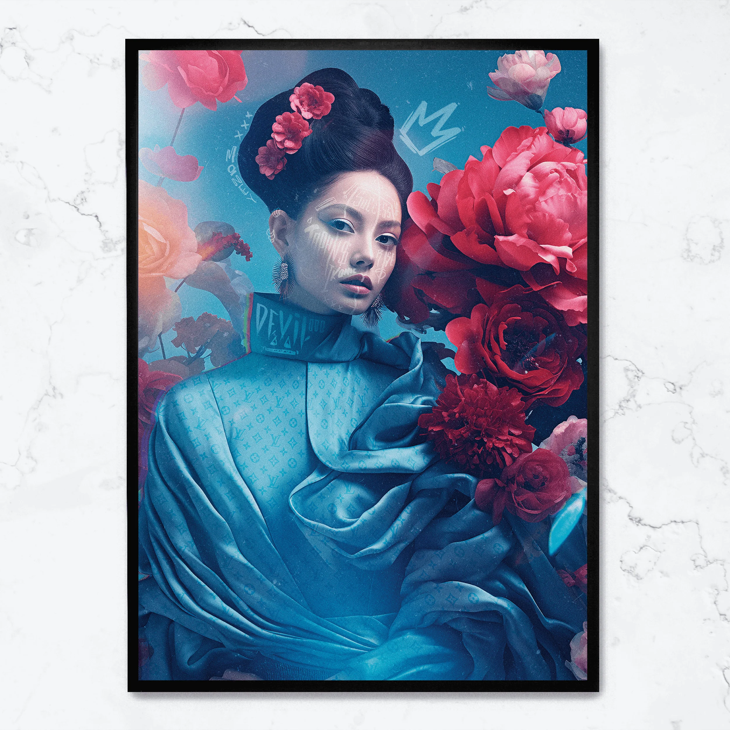 Oriental Blossom | Vibrant Floral Art - Image 4