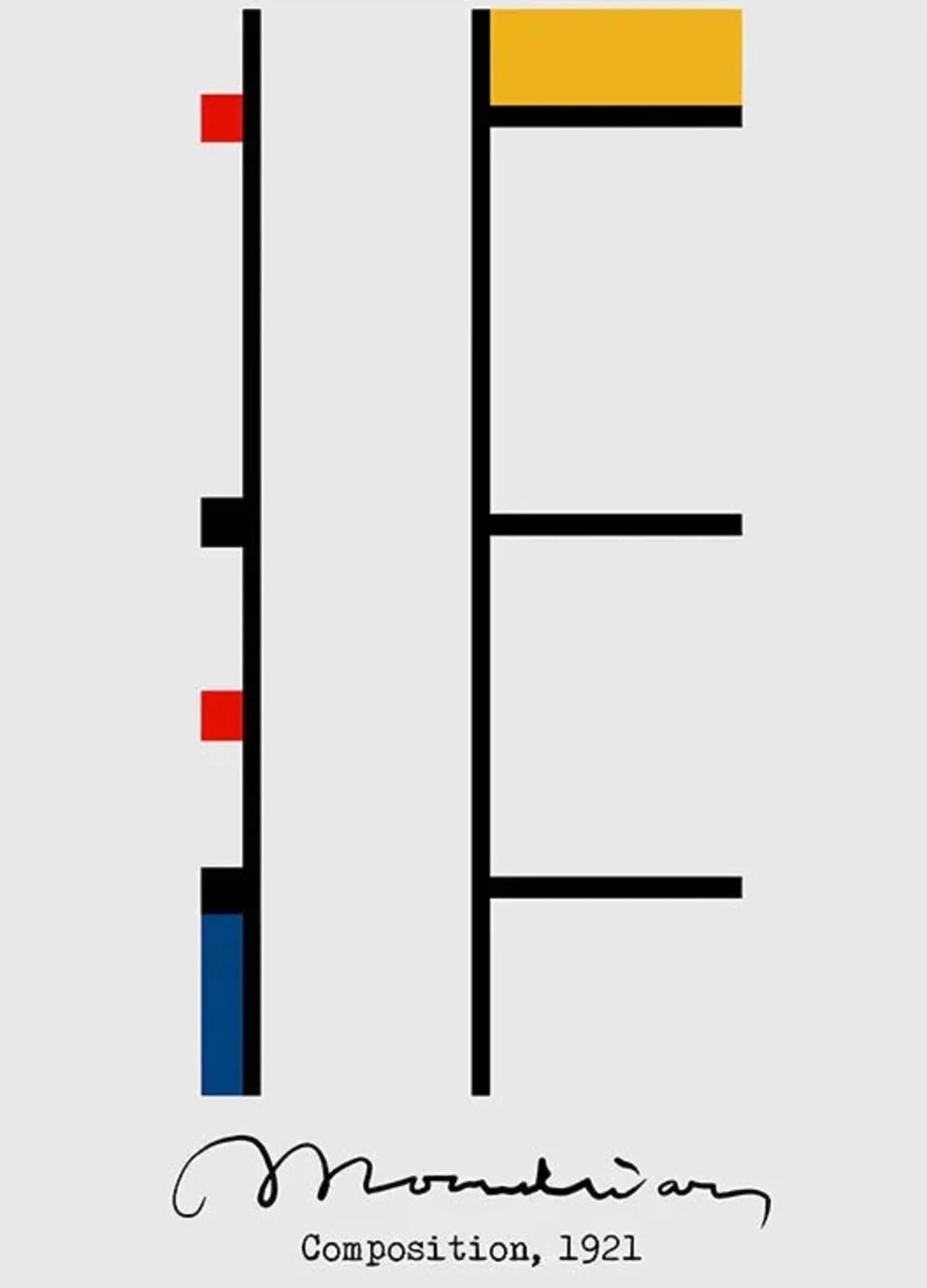 Piet Mondrian | 1921 Abstract Composition | Vintage Reproduction - Image 4