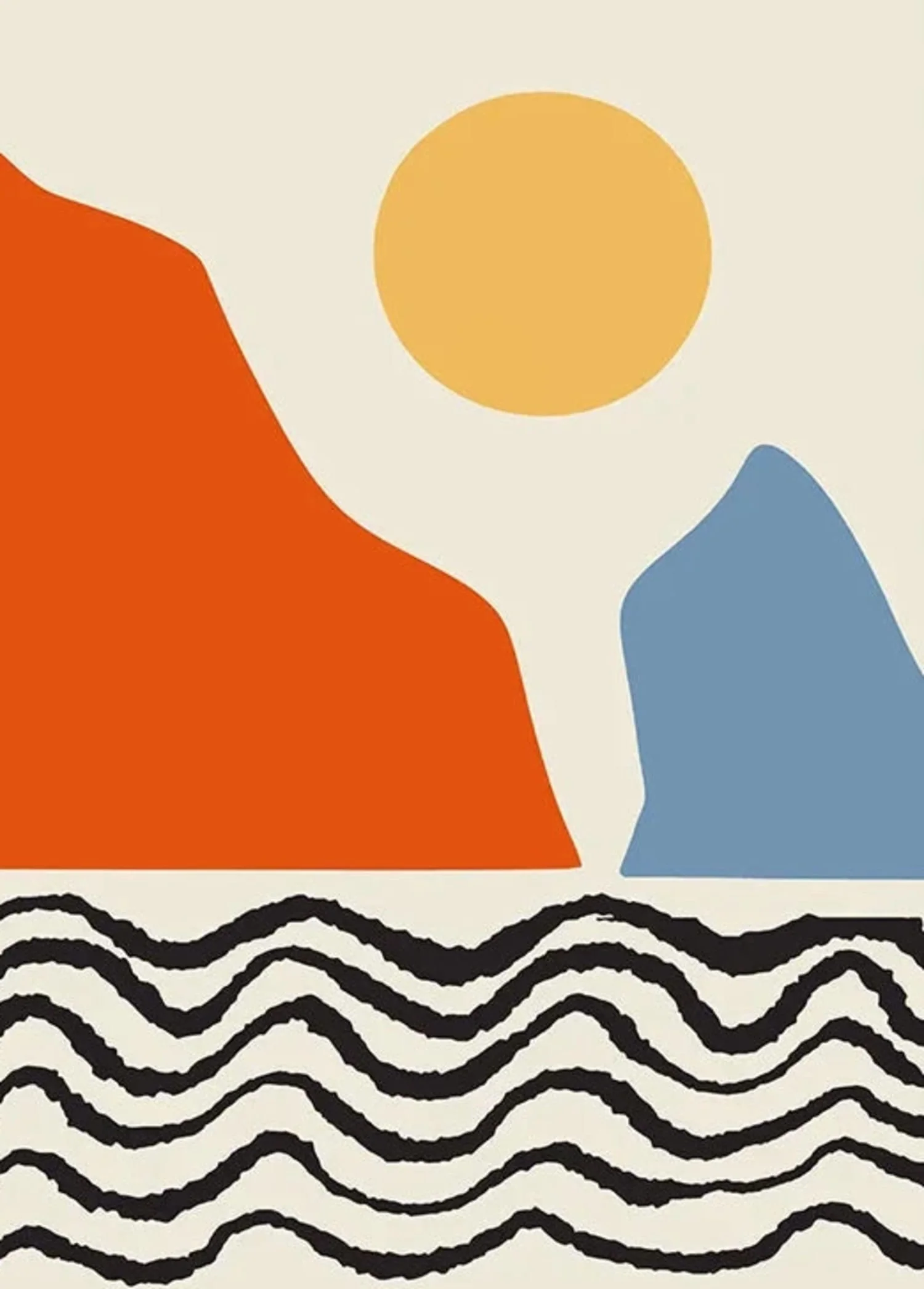 Piet Mondrian | Red & Blue Abstract Mountains - Image 4