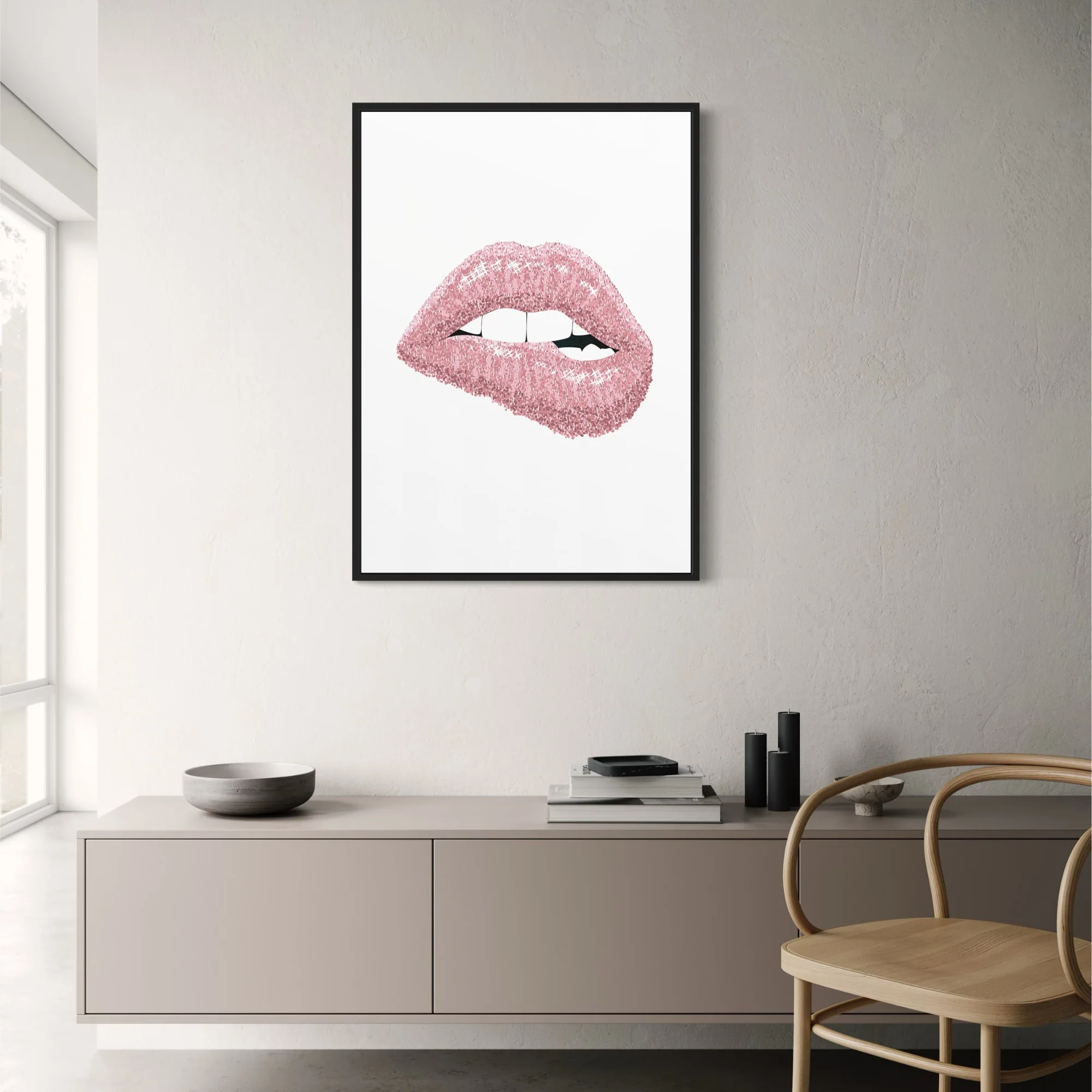 Pink Shiny Lips | Glam Modern Art - Image 2