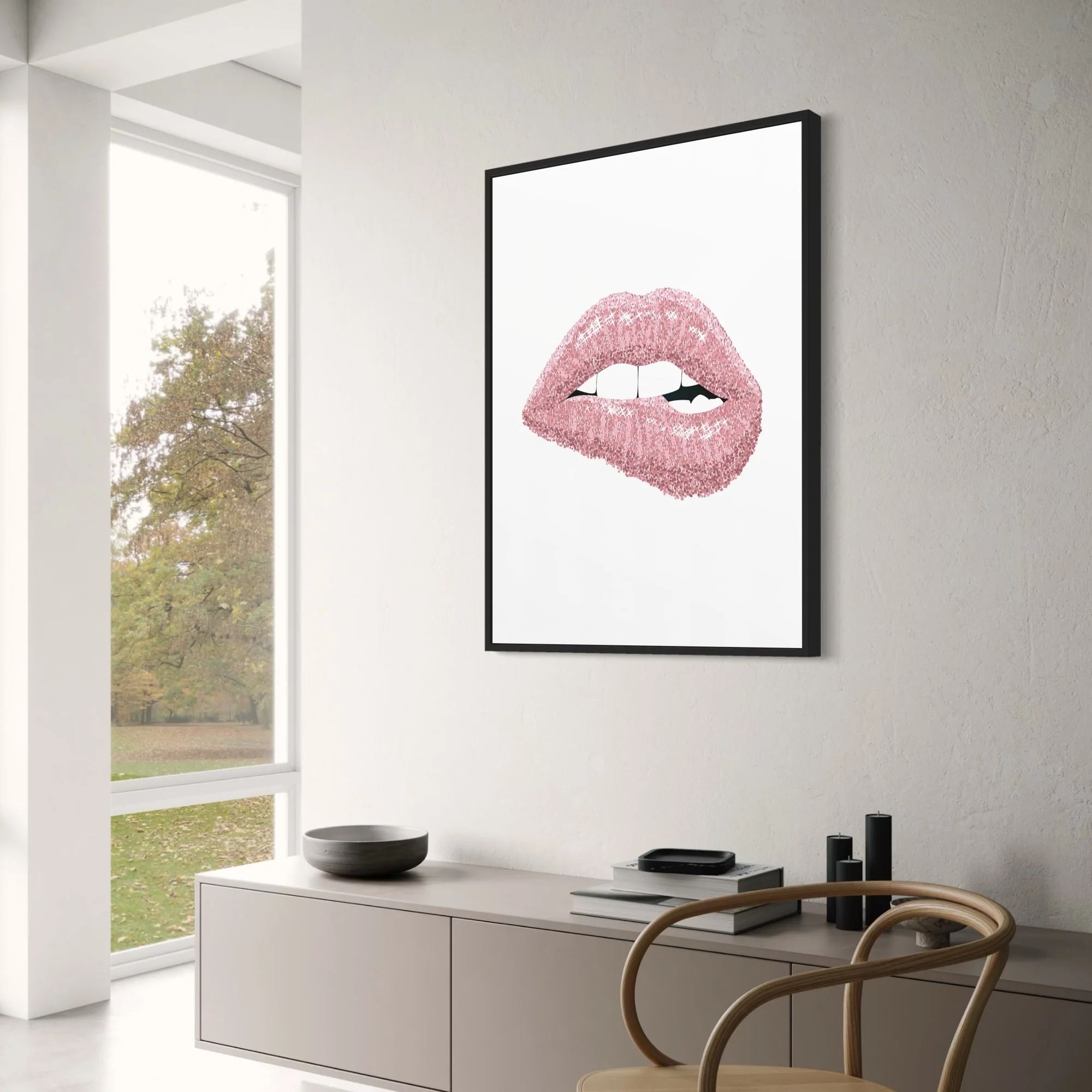 Pink Shiny Lips | Glam Modern Art - Image 3