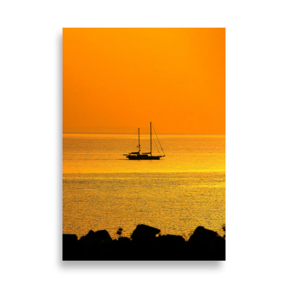 Ship on Golden Sea - Image 3