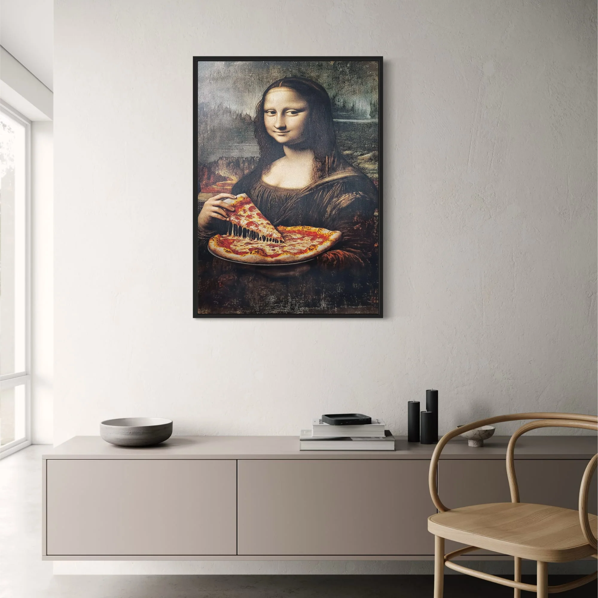 Renaissance Icon | Modern Pizza Humor | Rustic Decor - Image 2
