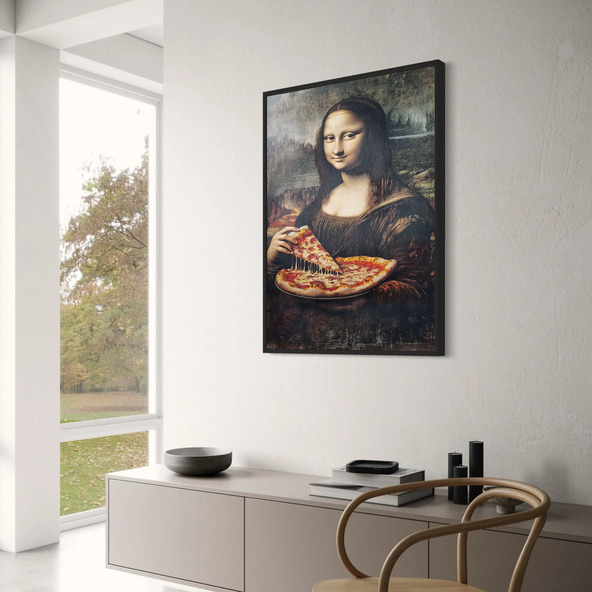 Renaissance Icon | Modern Pizza Humor | Rustic Decor - Image 3