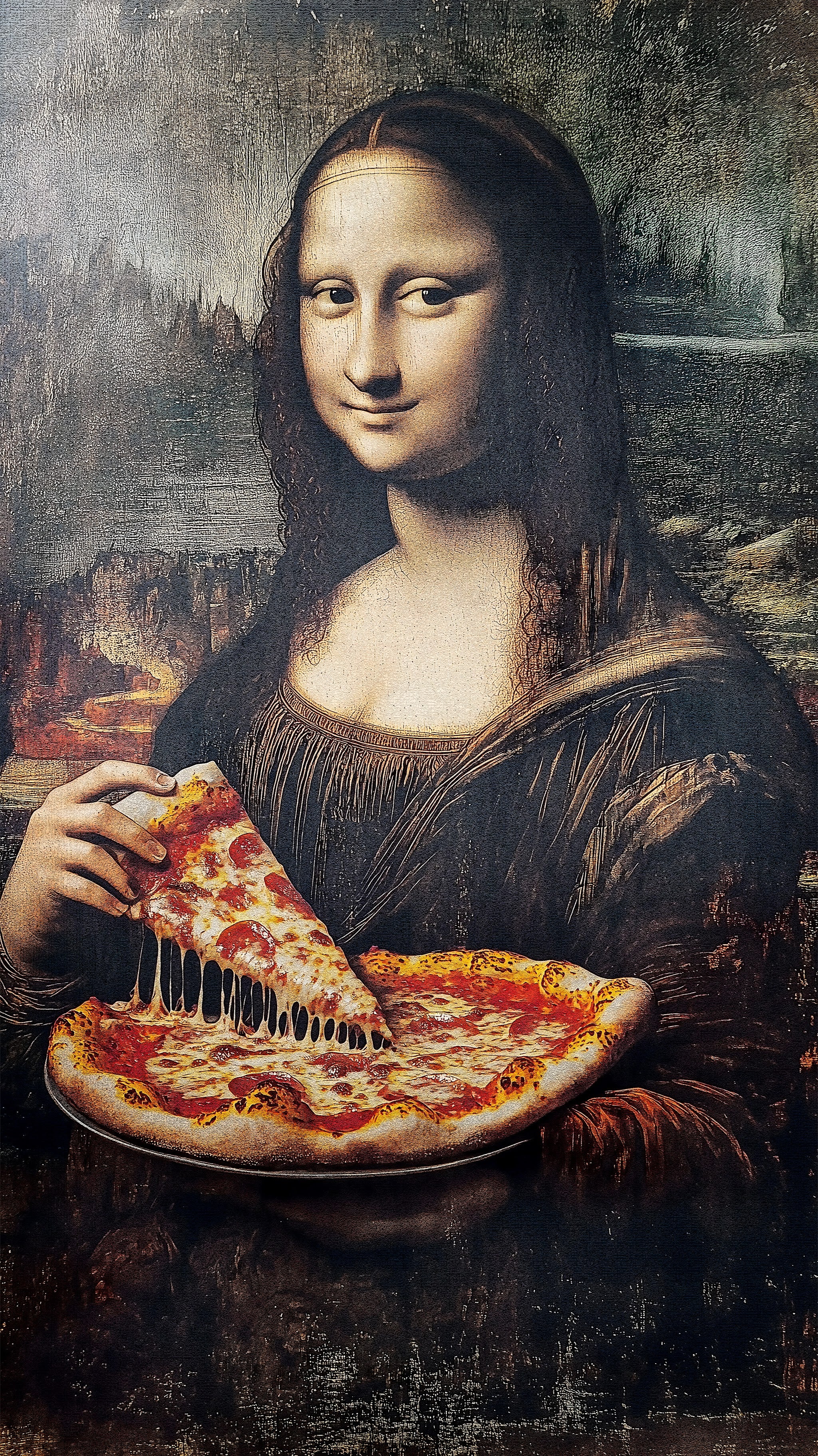 Renaissance Icon | Modern Pizza Humor | Rustic Decor - Image 4