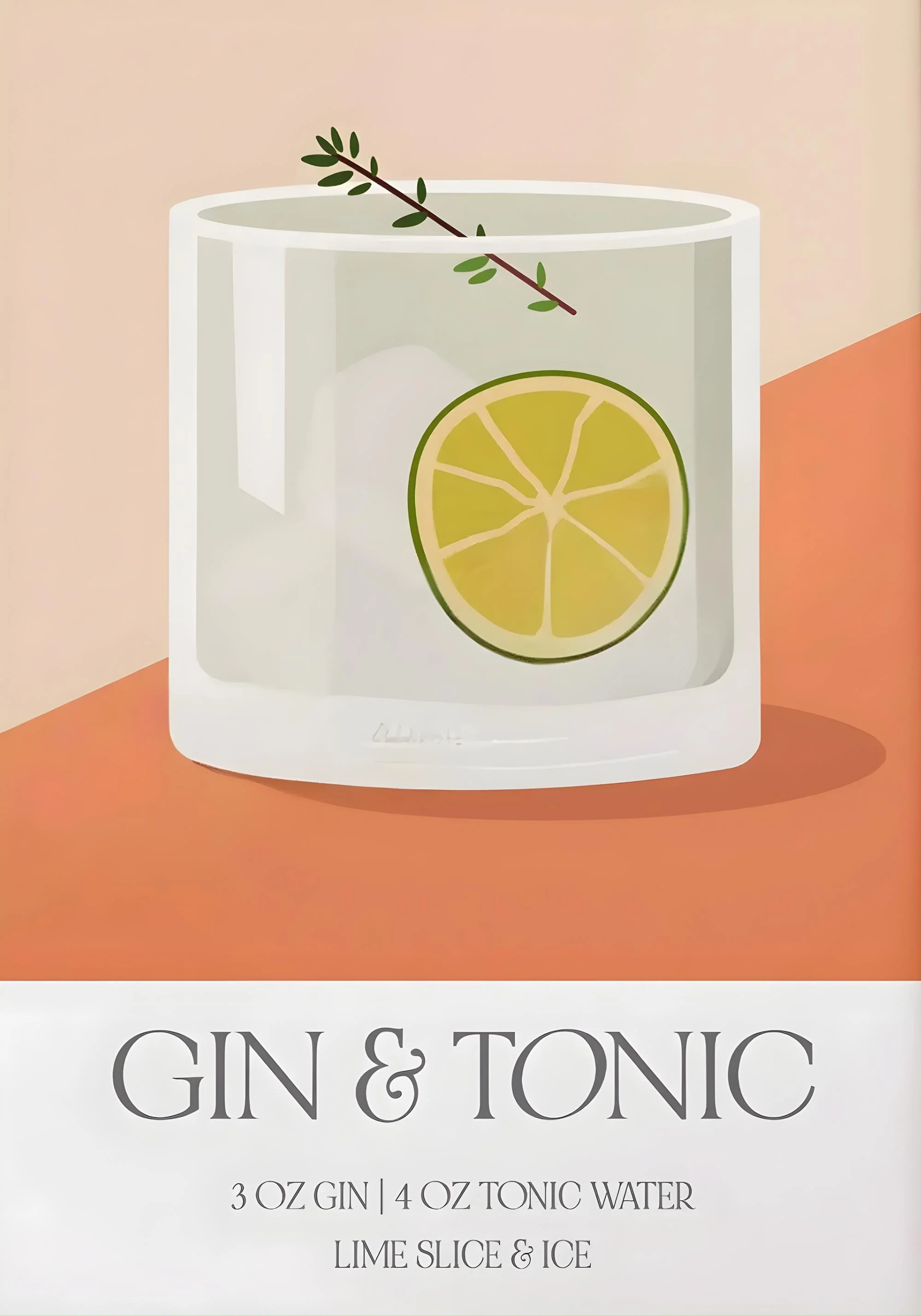 Gin and Tonic Recipe | Kitchen Bar Art - Image 2