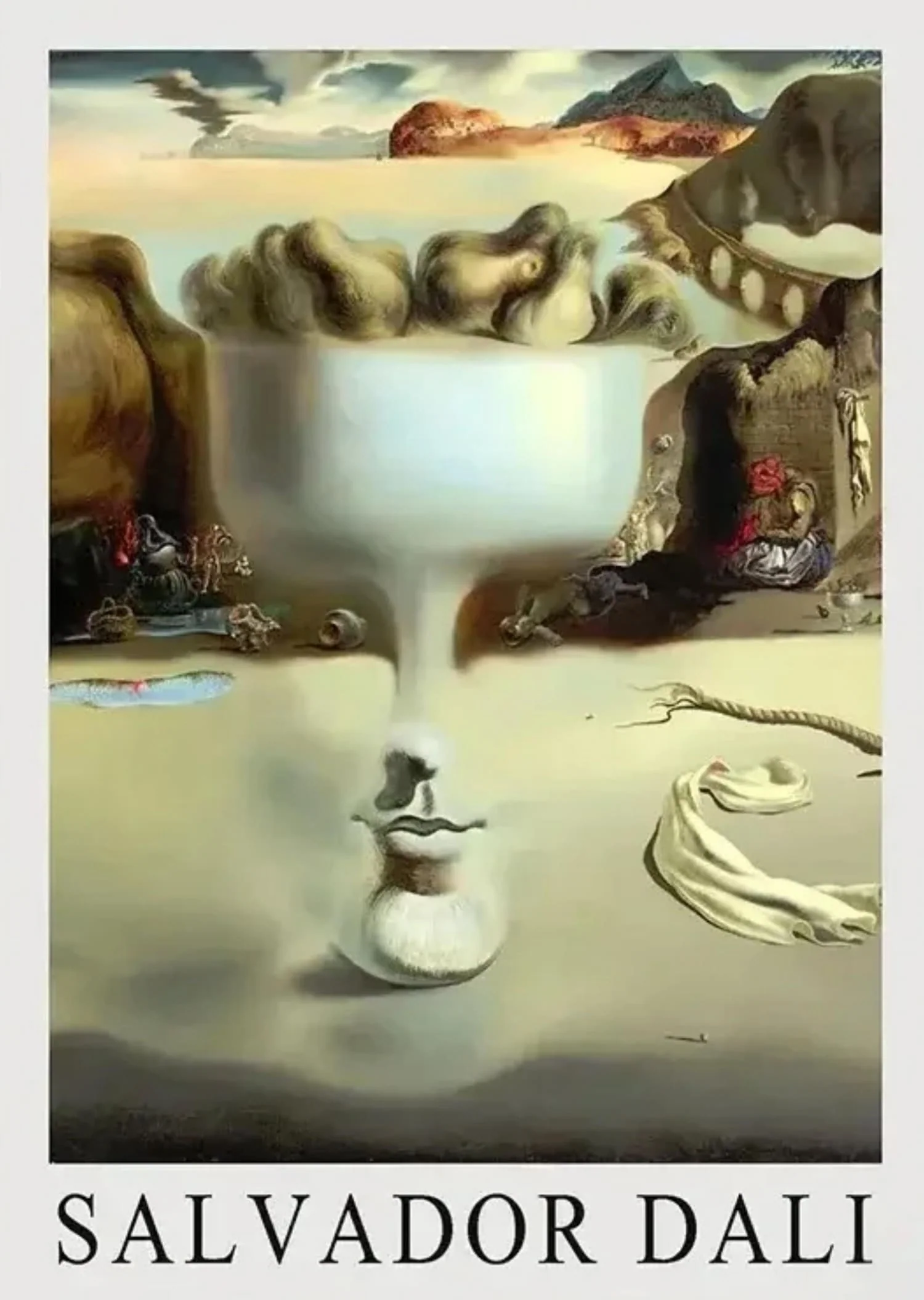 Salvador Dali | Surrealism | Face and Fruit Dish on Beach - Image 4