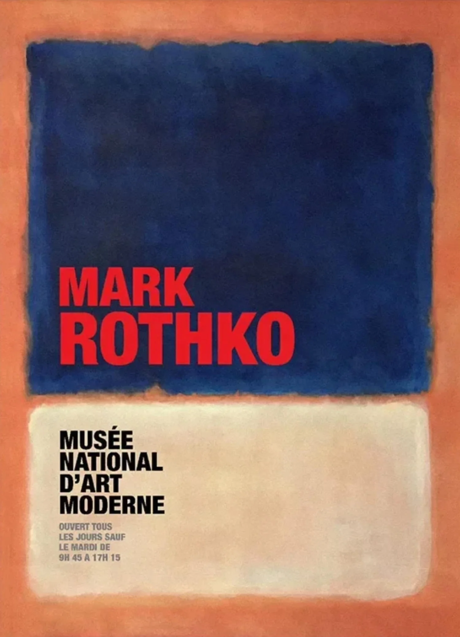 Mark Rothko | Blue & Cream on Orange Abstract - Image 4