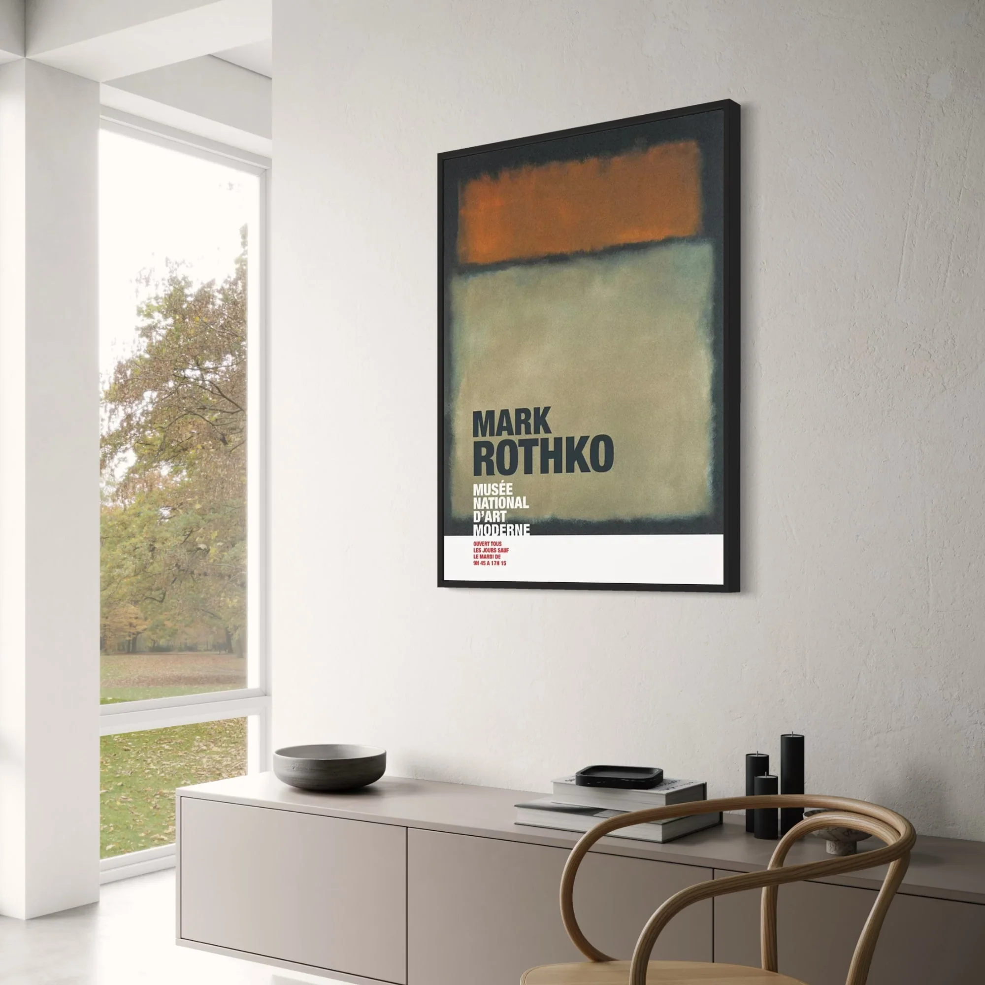 Mark Rothko Abstract | Creme & Red on Black | Modern Art - Image 3