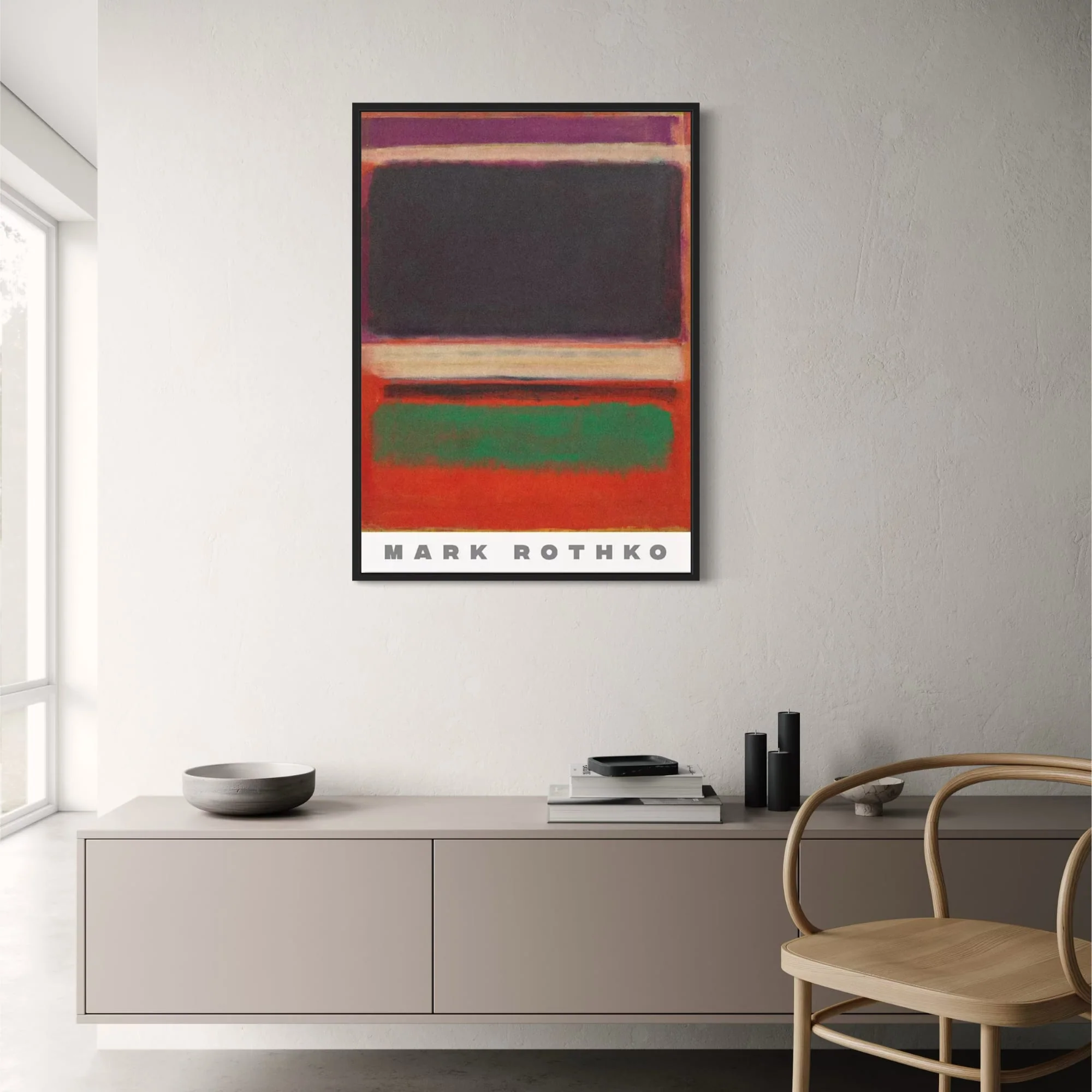 Mark Rothko | Abstract Art | Magenta, Black & Green on Orange - Image 2