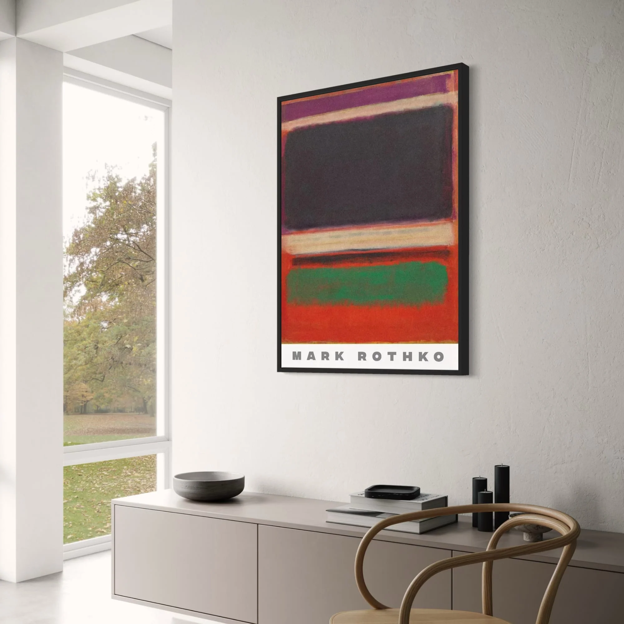 Mark Rothko | Abstract Art | Magenta, Black & Green on Orange - Image 3