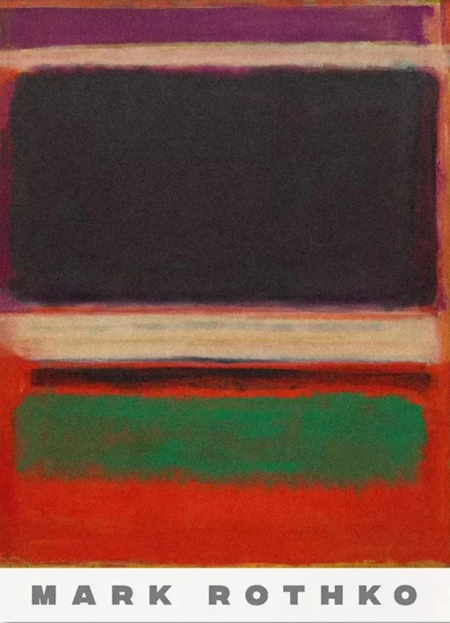 Mark Rothko | Abstract Art | Magenta, Black & Green on Orange - Image 4