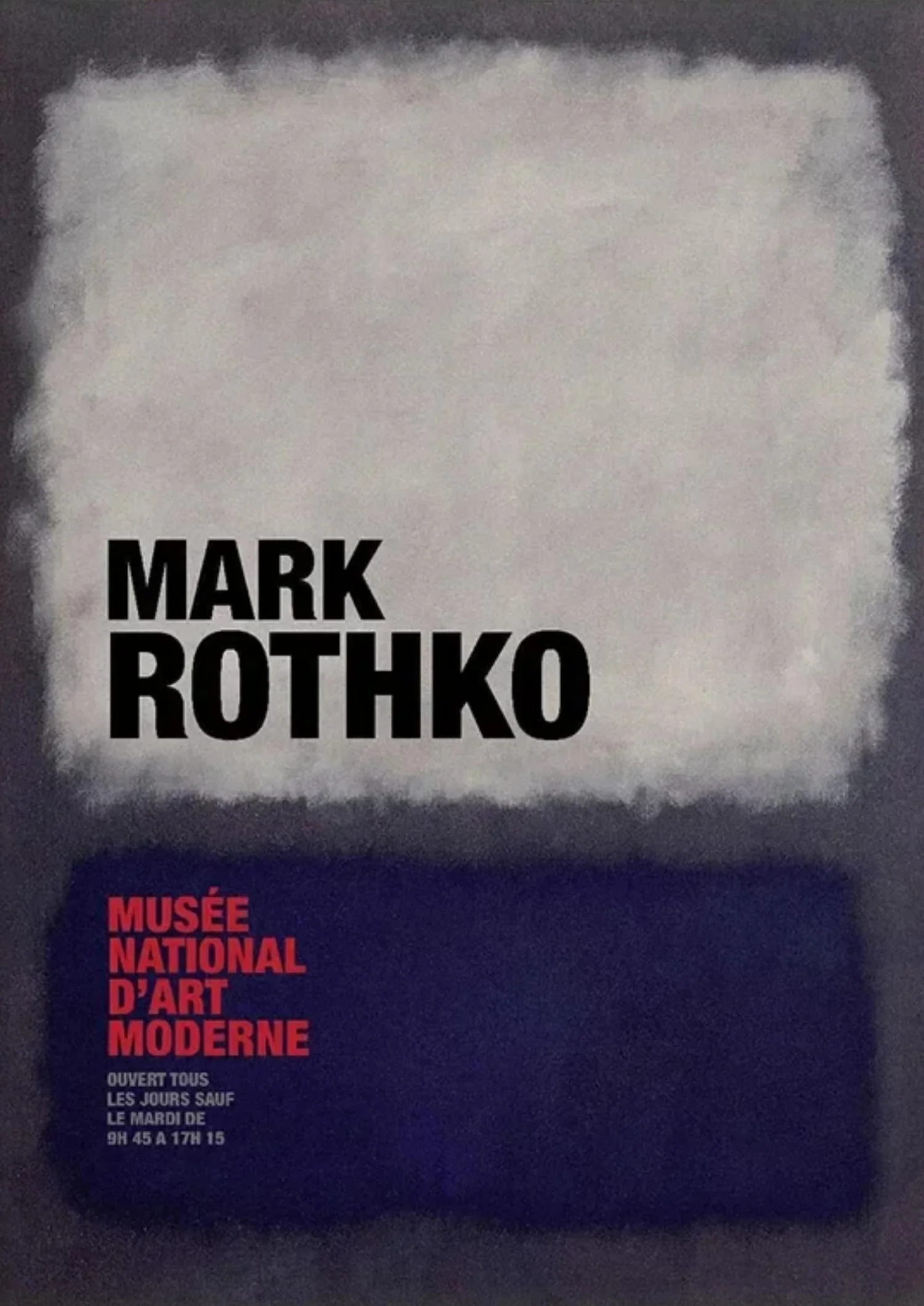 Mark Rothko | White & Navy on Grey | Modern Abstract - Image 4