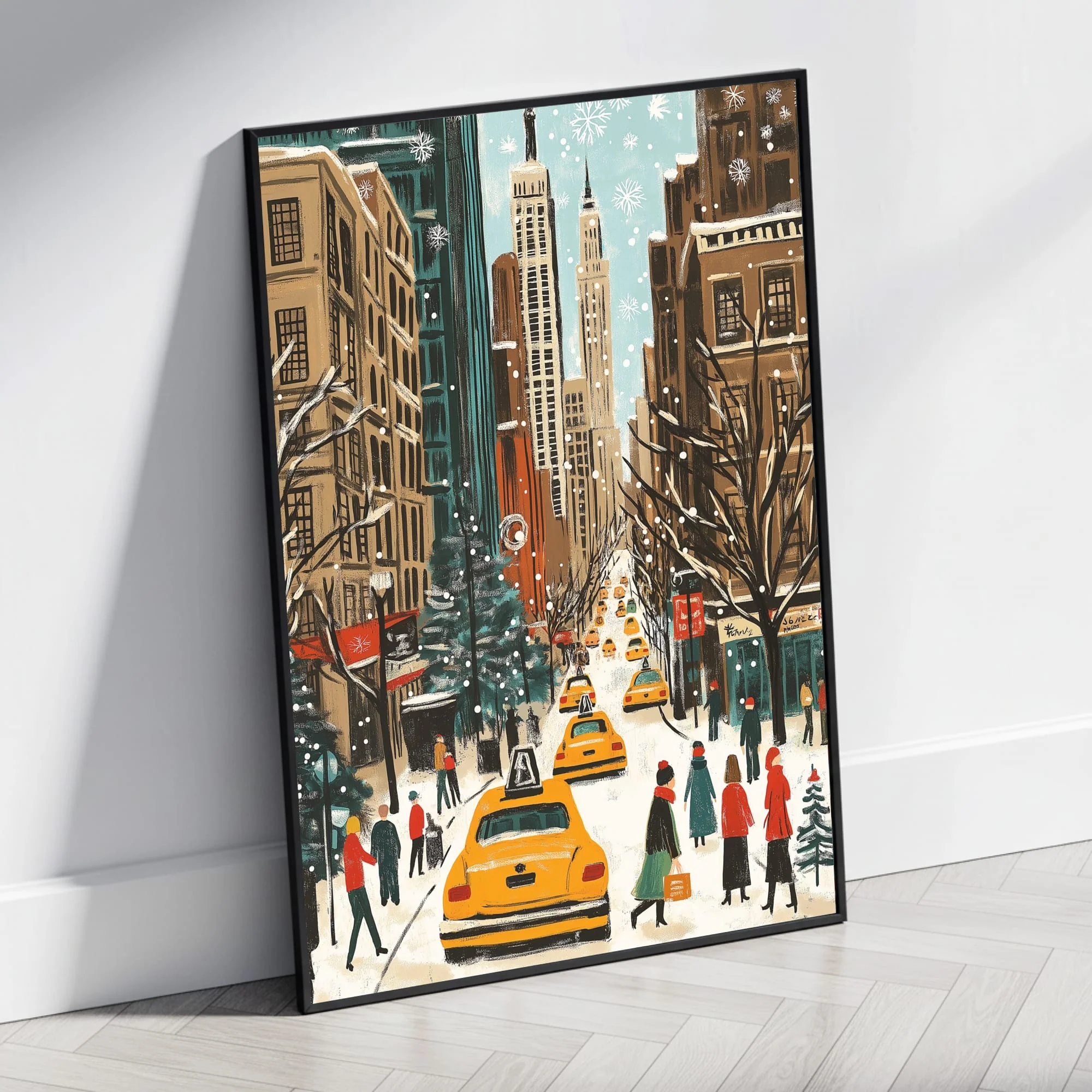 Snowy Urban Winter | Yellow Cabs & Skyscrapers - Image 4