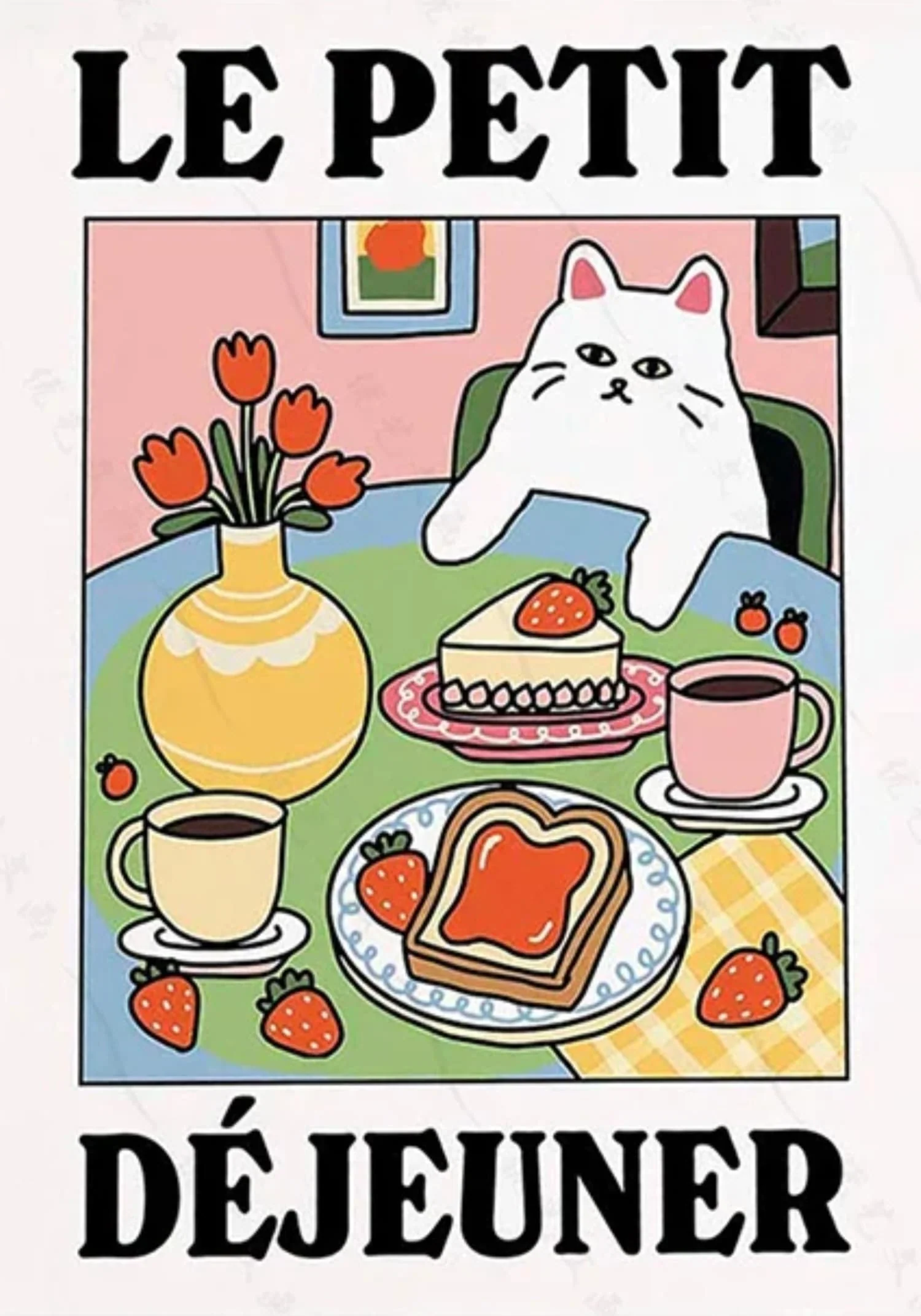 Le Petit Dejeuner | Vintage Kitchen Cat - Image 4