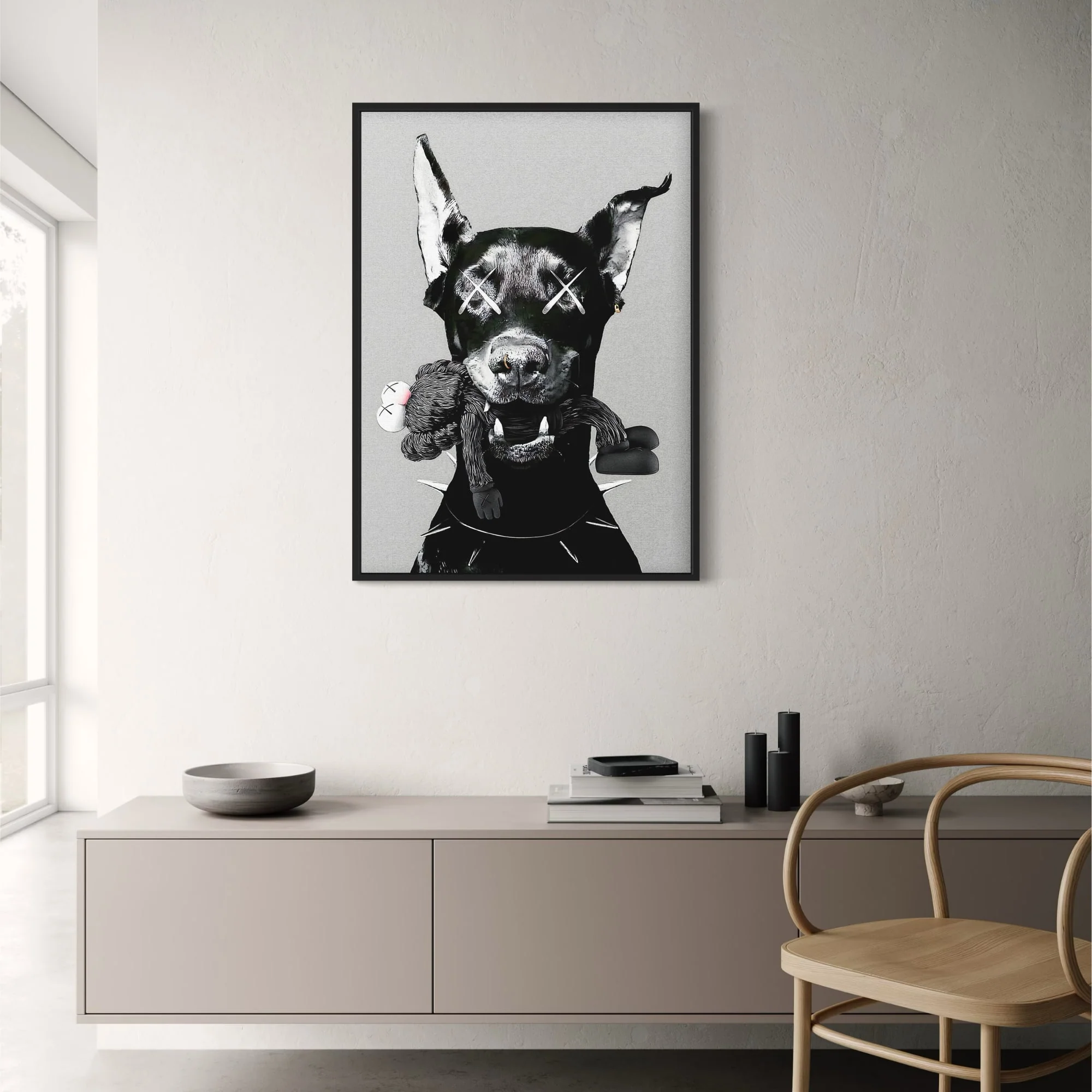 Black Dog Art | X-Eyed Expression | Modern Bold Aesthetic - Image 2