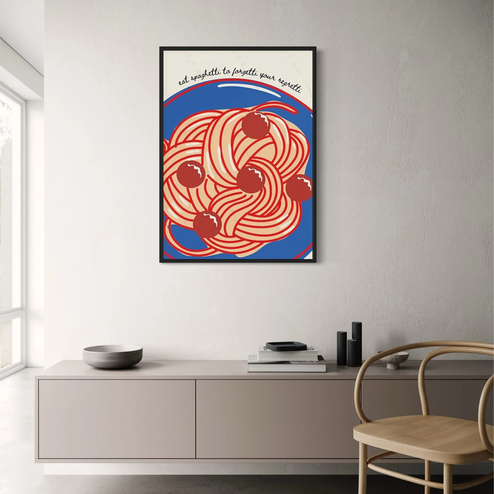Eat Spaghetti | Retro Kitchen Art - Image 2