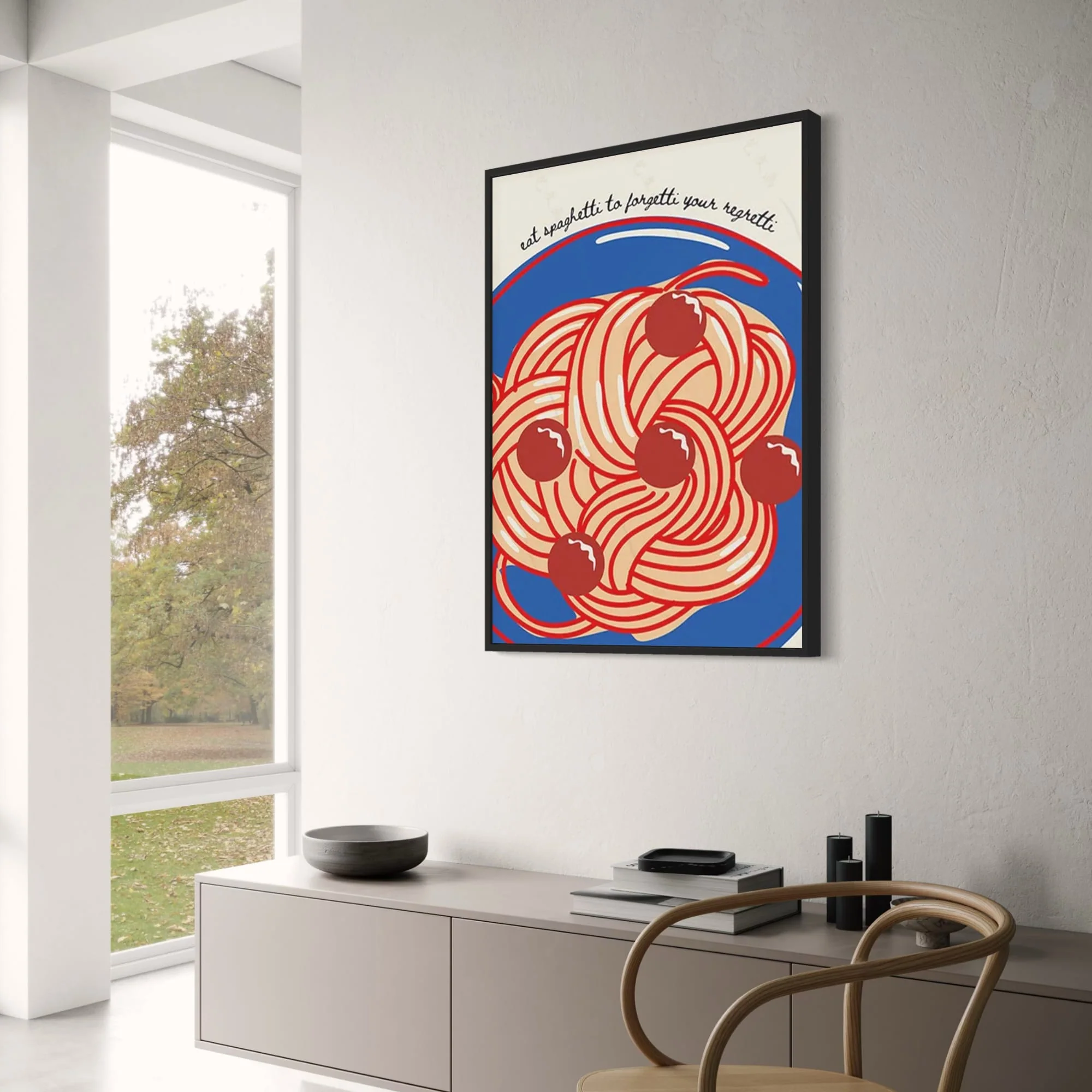 Eat Spaghetti | Retro Kitchen Art - Image 3