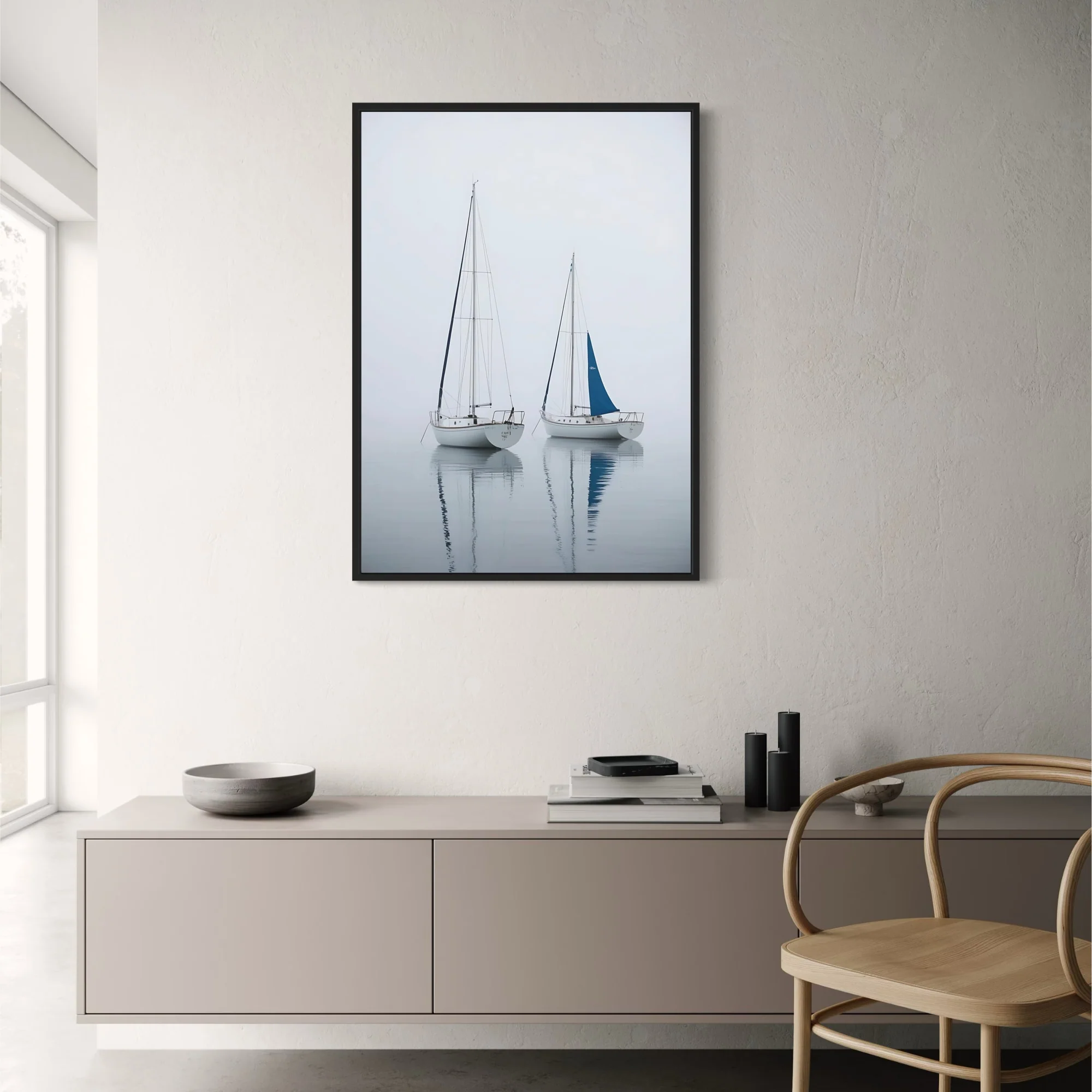 Two Sailing Boats | Serene Nautical Art - Image 2