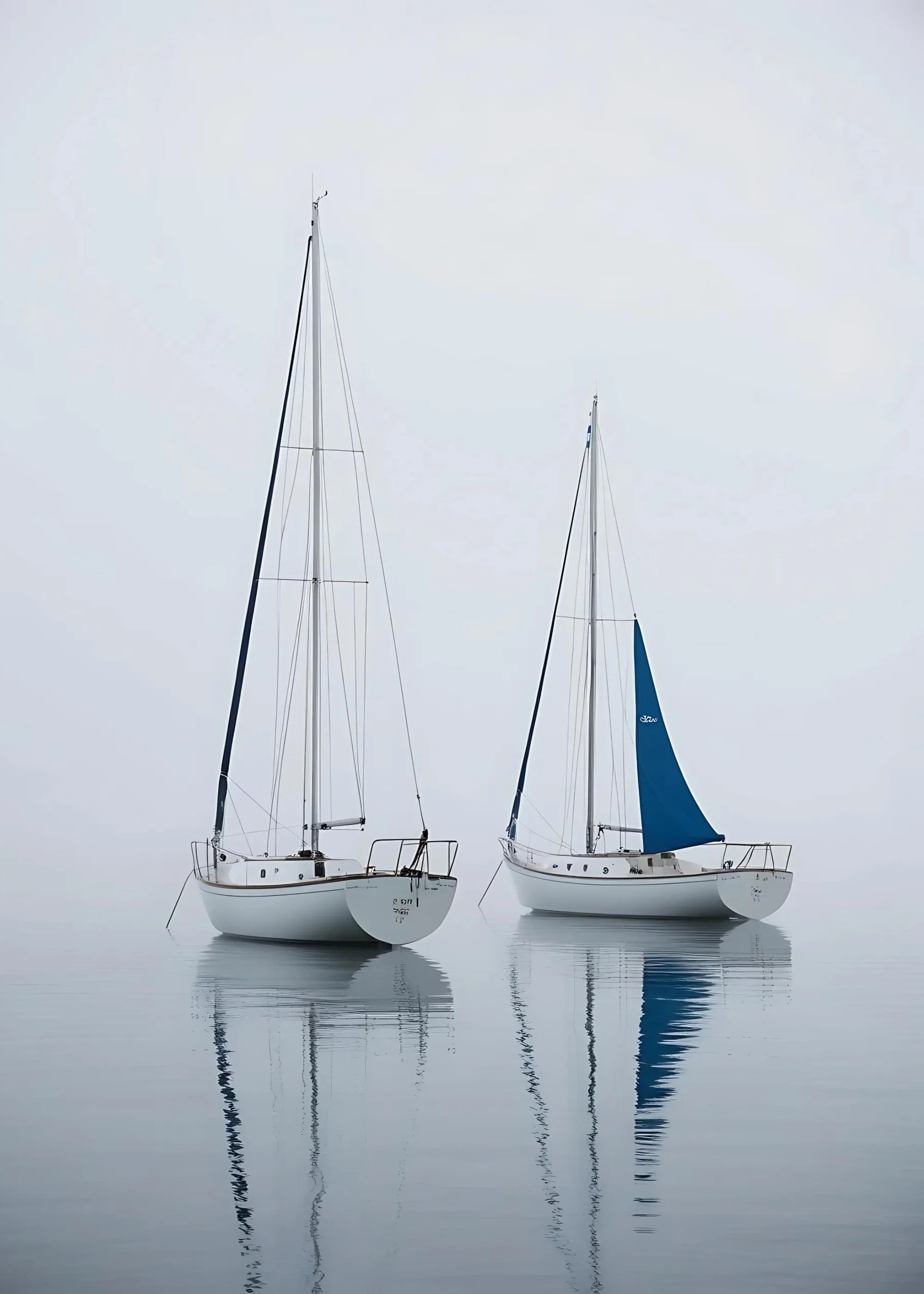 Two Sailing Boats | Serene Nautical Art - Image 4