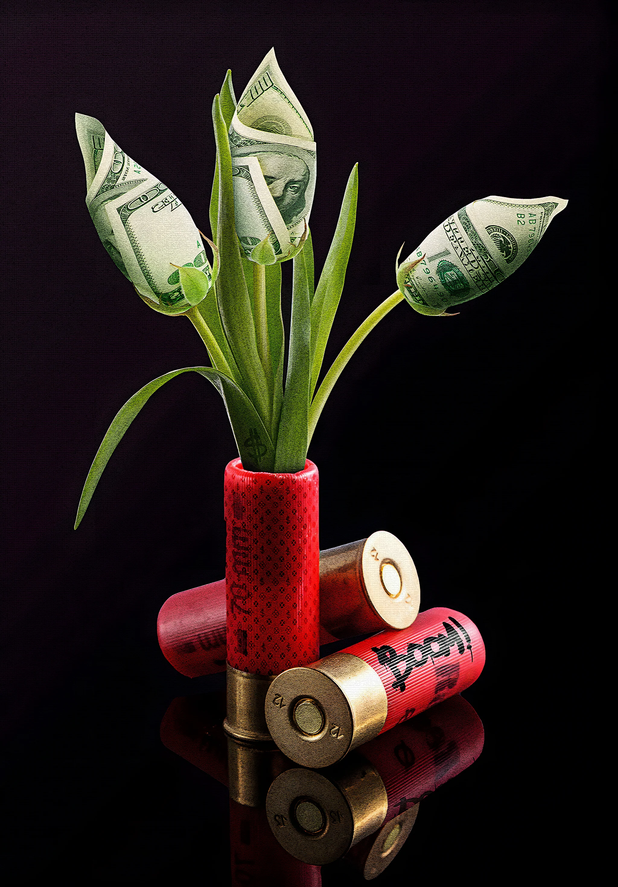Shotgun Shells Vase | Surreal Modern Art | Wealth & Power - Image 4
