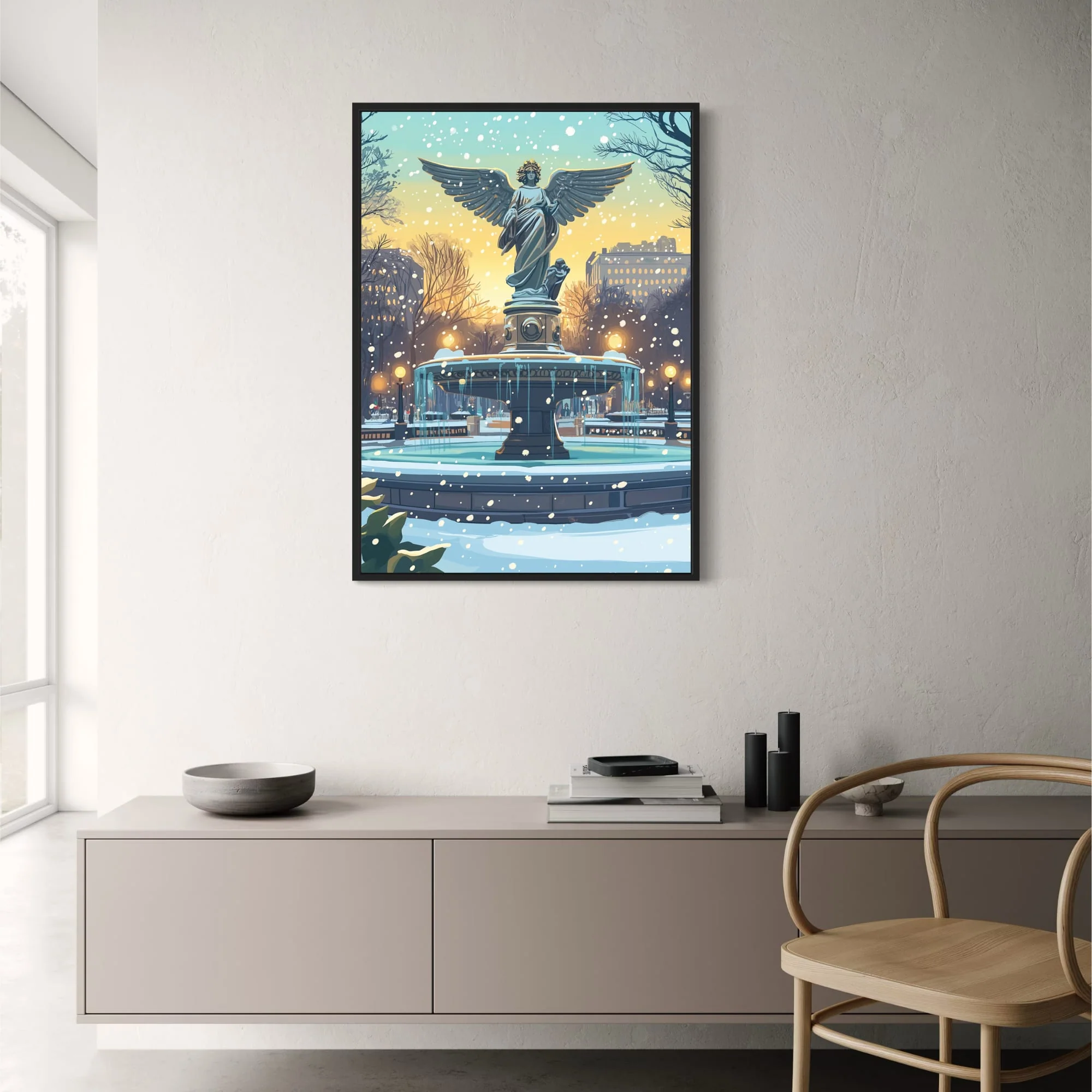 Angelic Statue | Winter Wonderland | Golden Twilight - Image 2