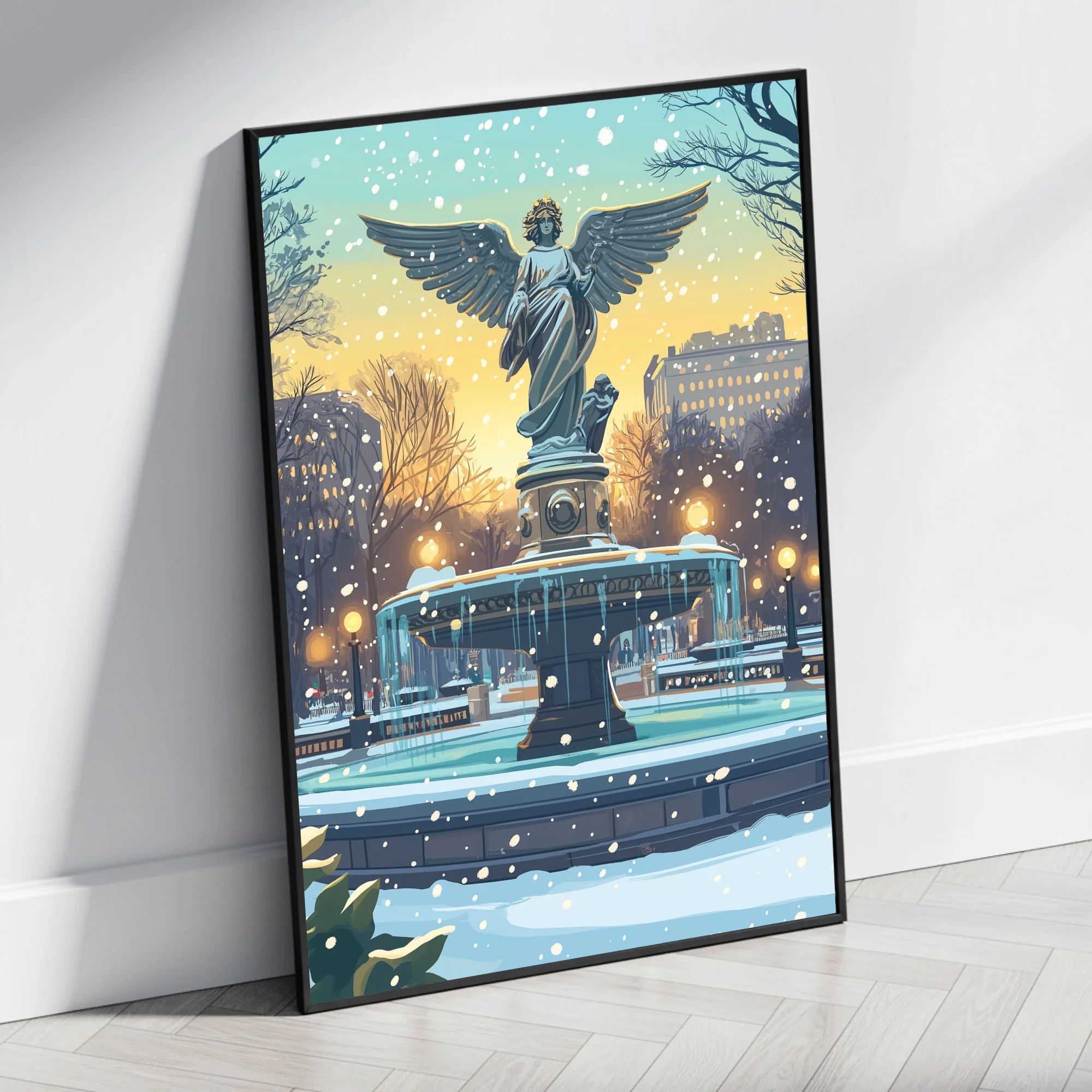 Angelic Statue | Winter Wonderland | Golden Twilight - Image 4