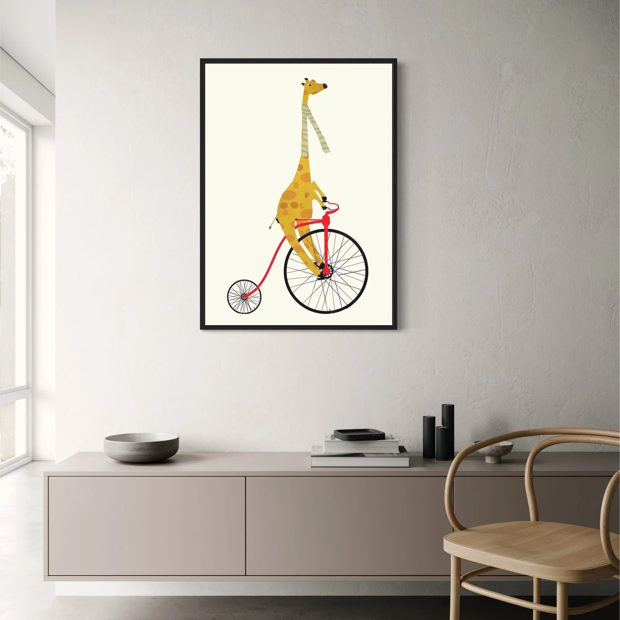Whimsical Giraffe Cycling | Joyful Animated Art - Image 2