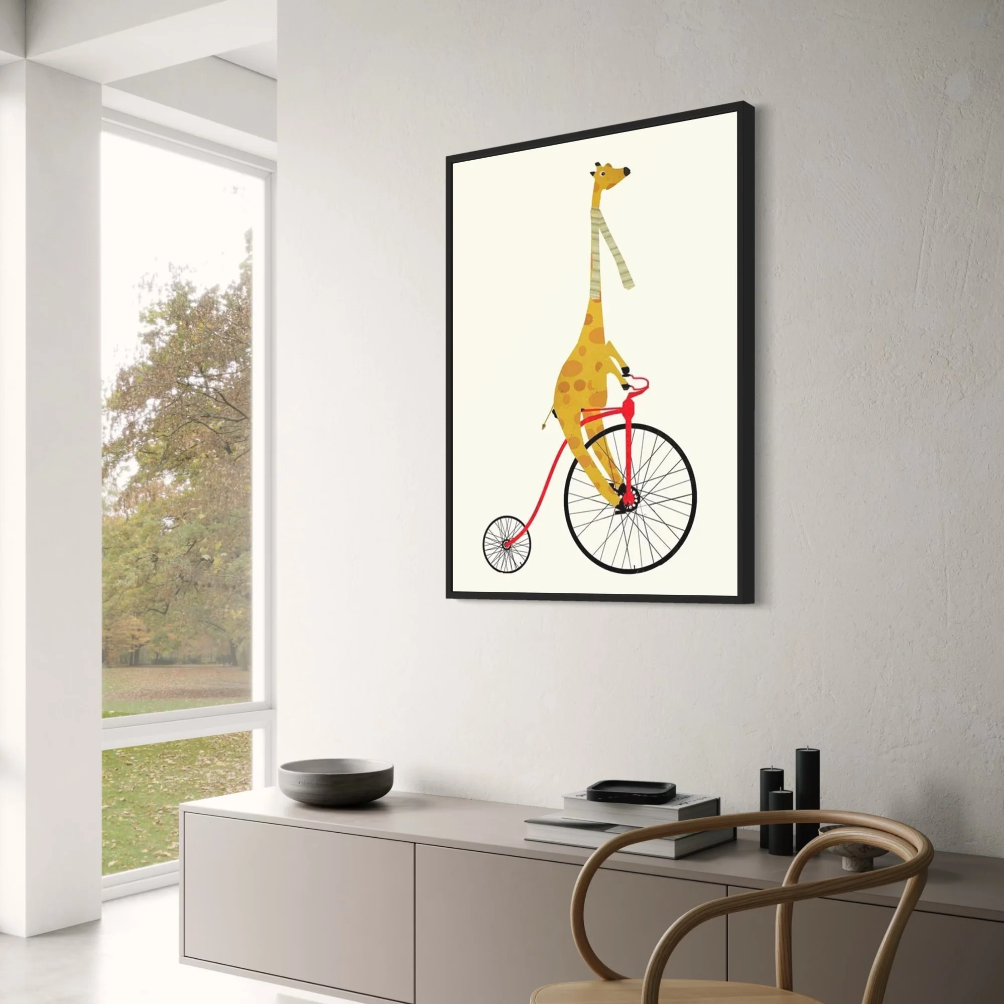 Whimsical Giraffe Cycling | Joyful Animated Art - Image 3