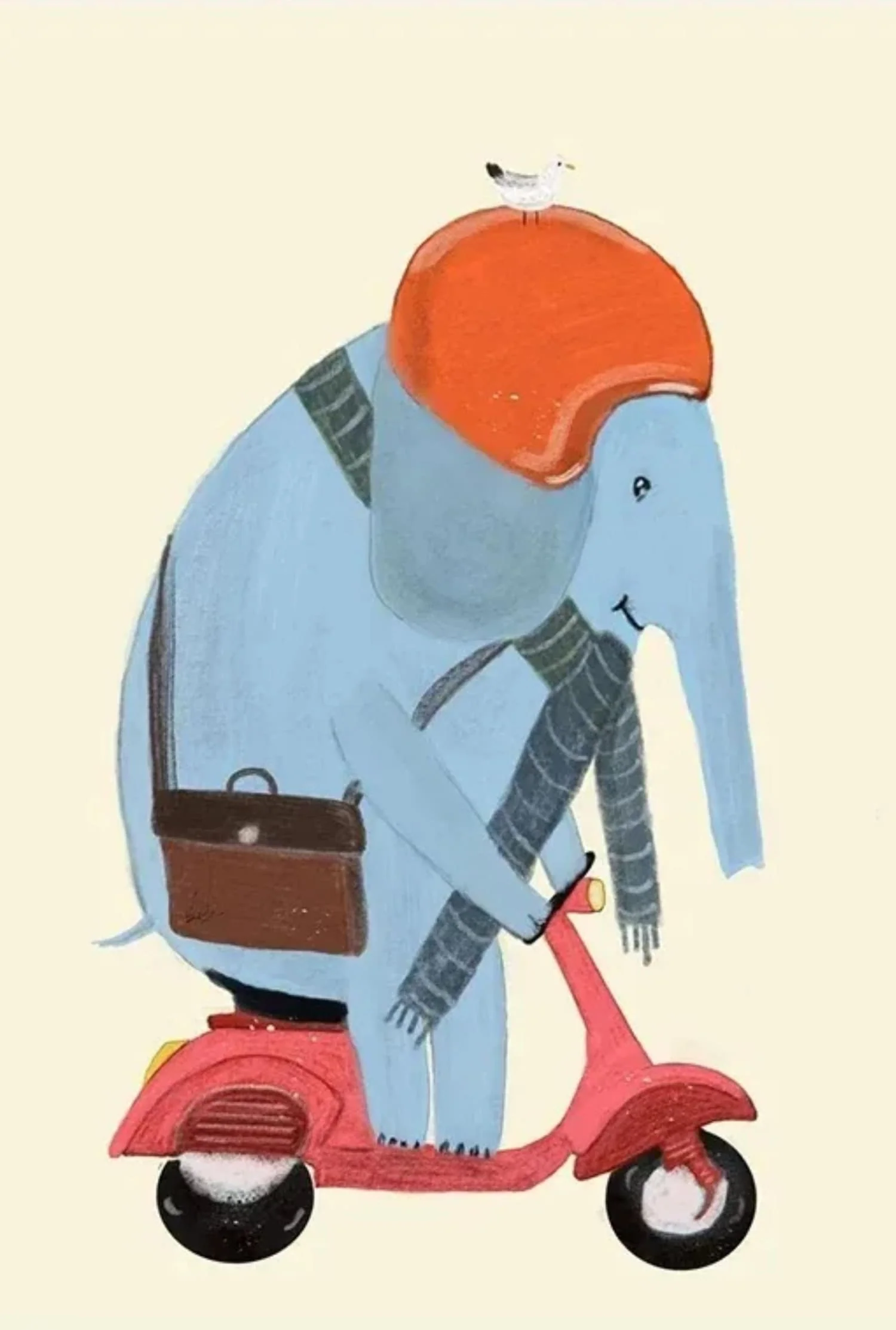 Elephant's Scooter | Whimsical Animal Art - Image 4