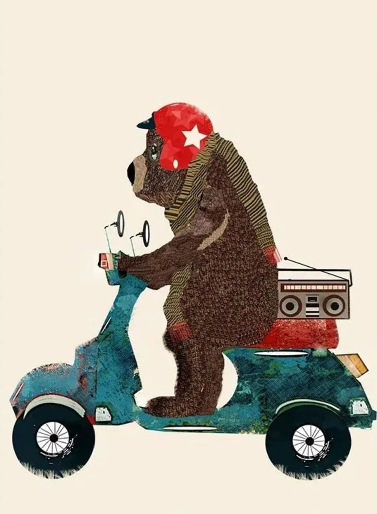 Bear's Scooter Serenade | Whimsical Animal Art - Image 4