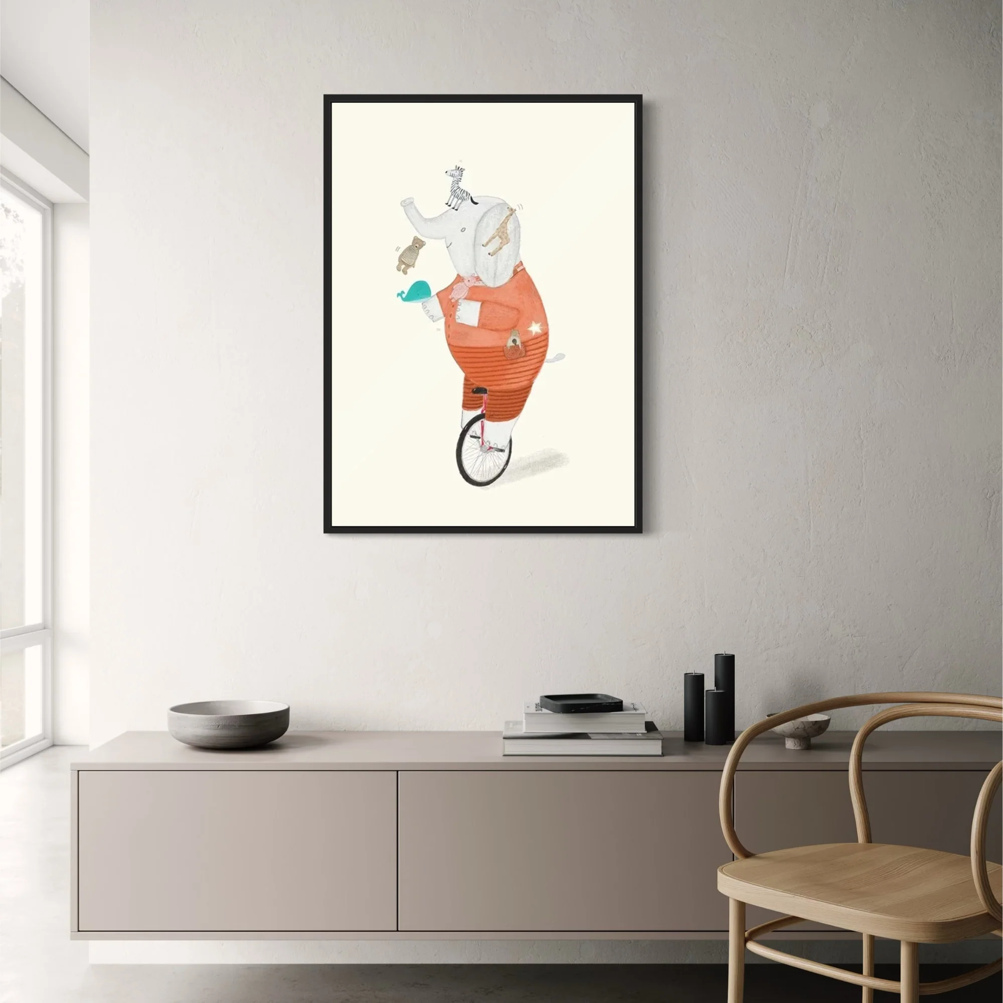 Elephant's Unicycle Jamboree | Whimsical Animated Art - Image 2