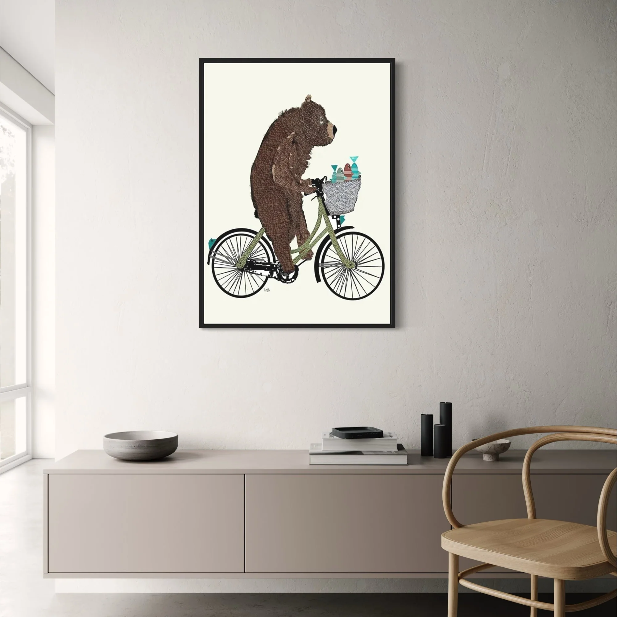 Bear and Fishes | Whimsical Animated Art - Image 2