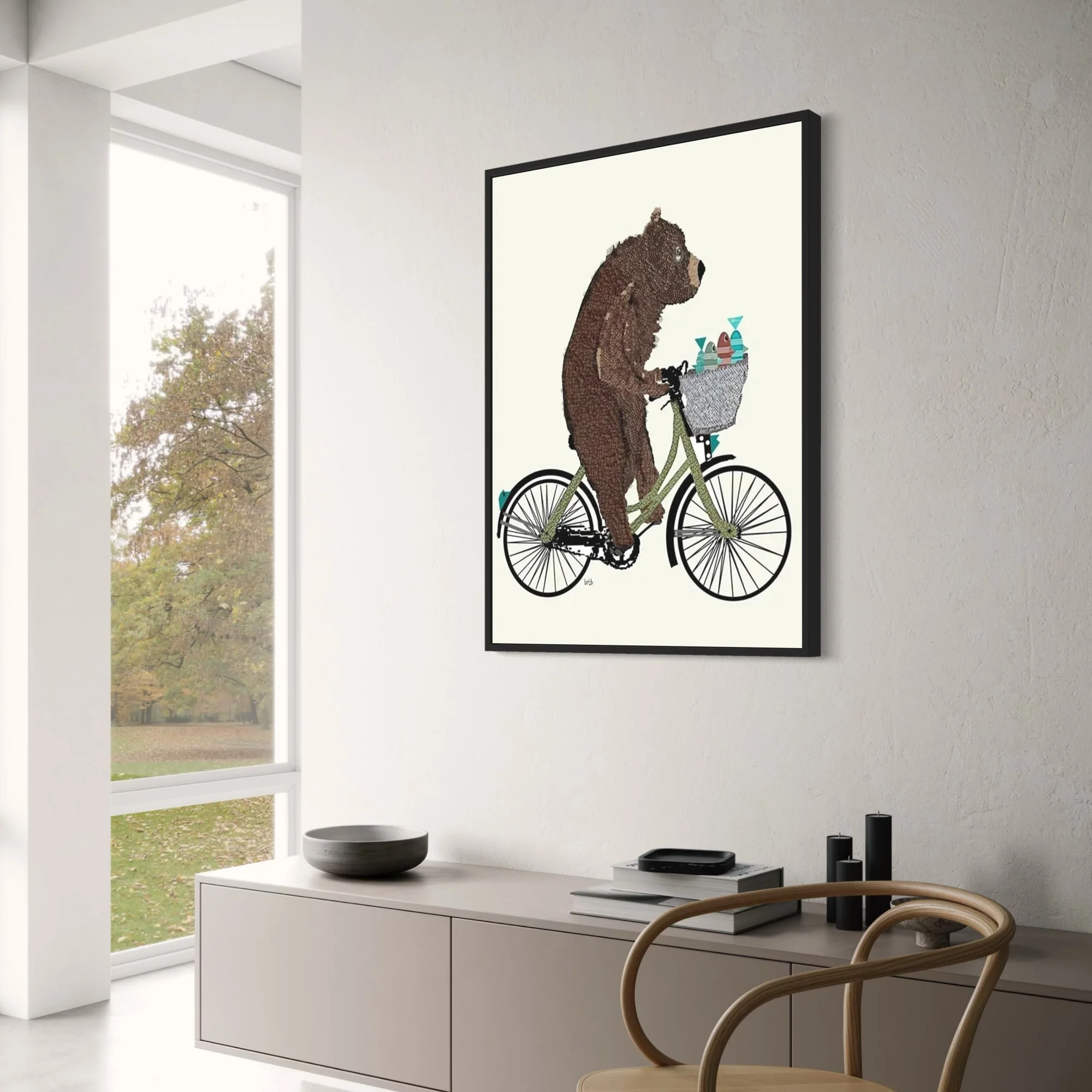 Bear and Fishes | Whimsical Animated Art - Image 3
