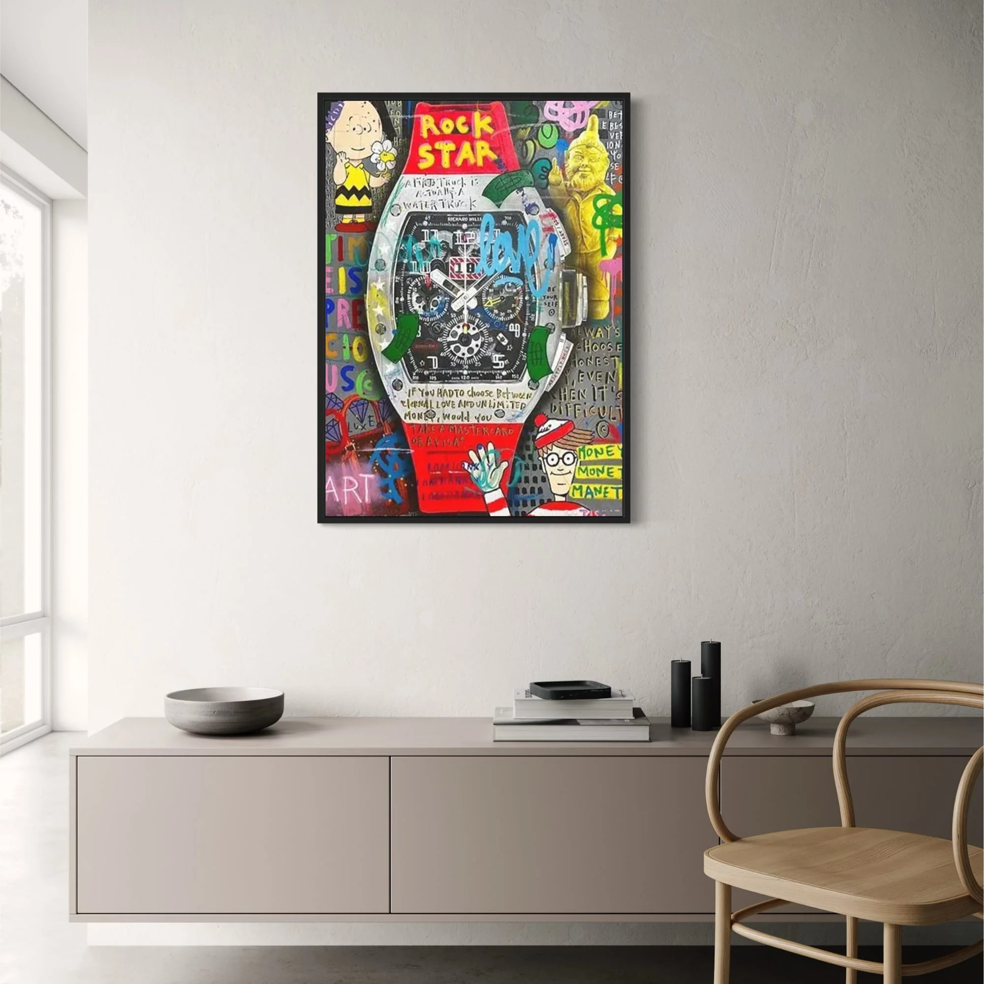Red Graffiti Richard Mille Timepiece | Modern Urban Art - Image 2