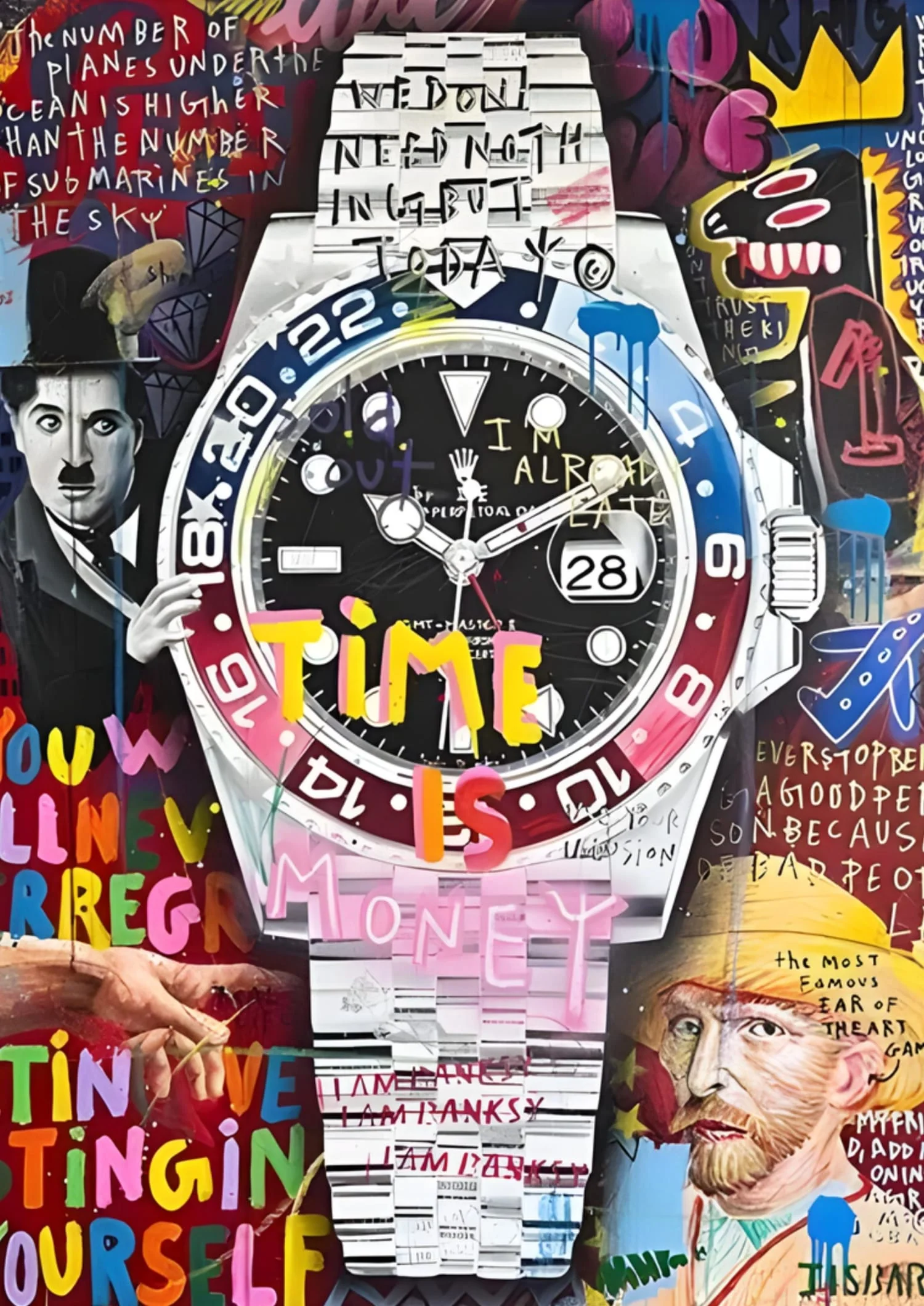 Rolex Pepsi | Modern Graffiti Art | Bold & Vibrant - Image 4