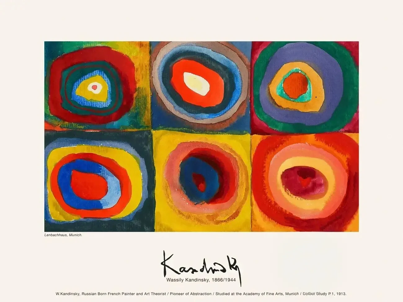 Kandinsky Color Study | Squares with Concentric Circles | Abstract Geometric