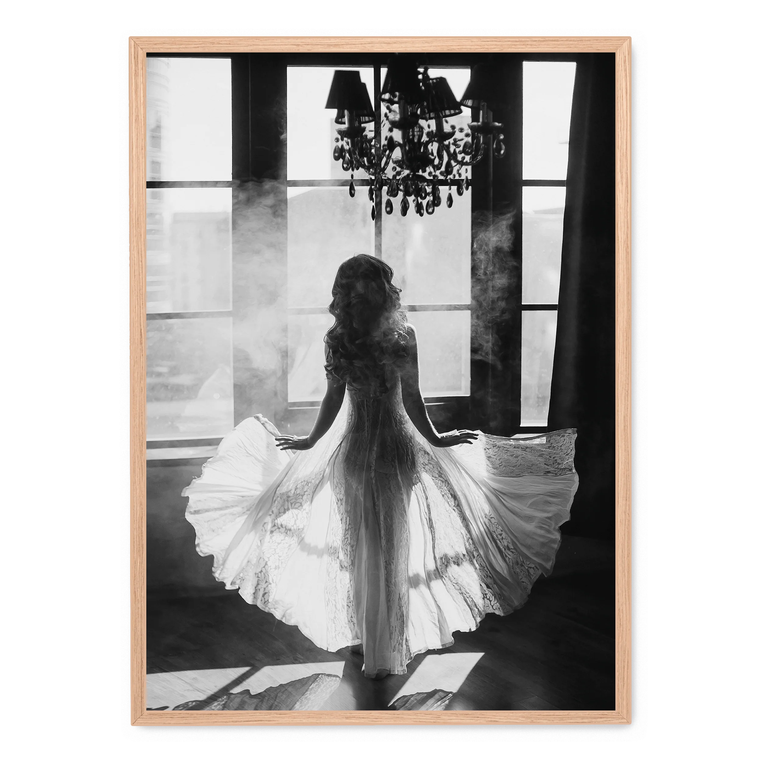 White Dress & Smoke | Elegant Modern Art - Image 3