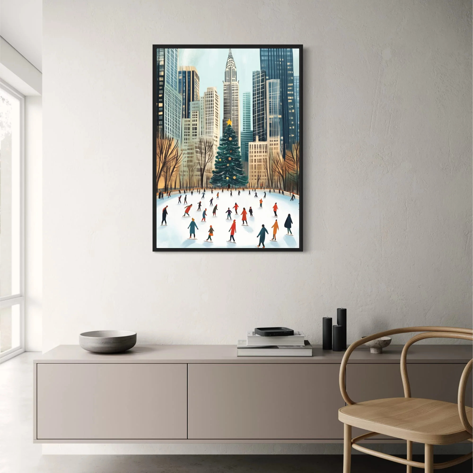Winter Wonderland Cityscape | Ice Skating | Festive Christmas Tree - Image 2
