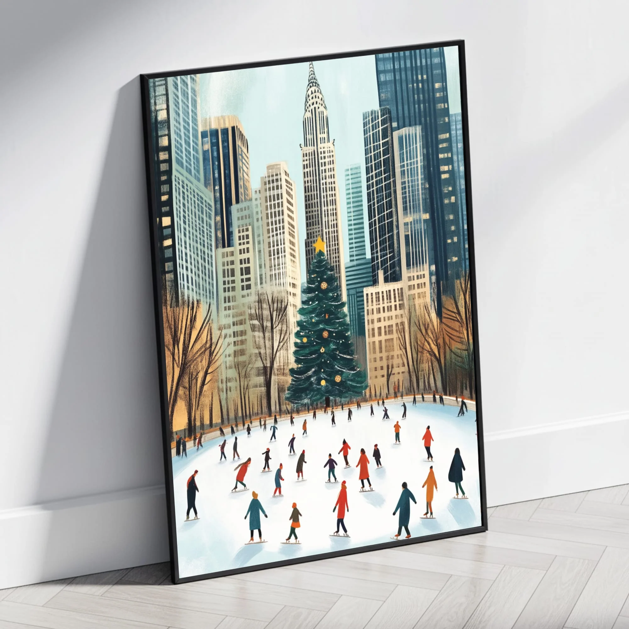 Winter Wonderland Cityscape | Ice Skating | Festive Christmas Tree - Image 4